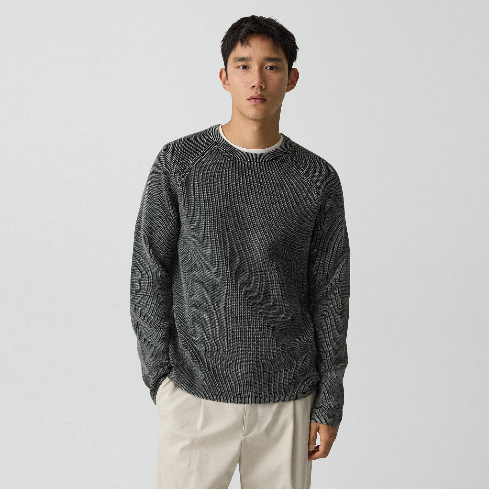 Washed Crewneck Sweater in Cotton