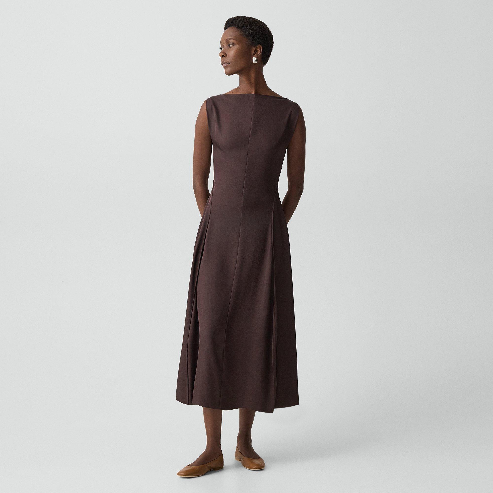 Ruched Ballet Flat in Smooth Leather