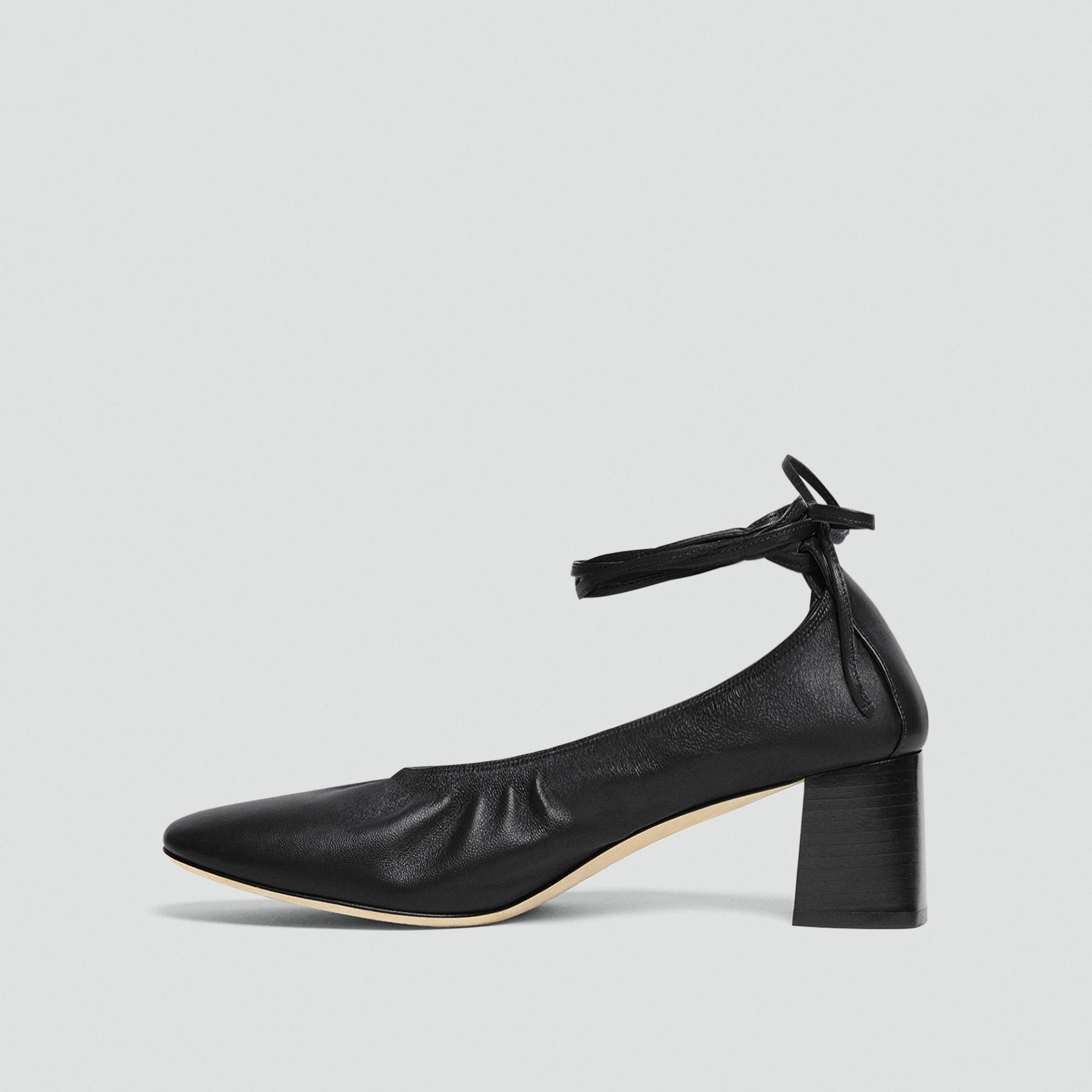 Escarpins Ruch&eacute;s en Cuir Lisse