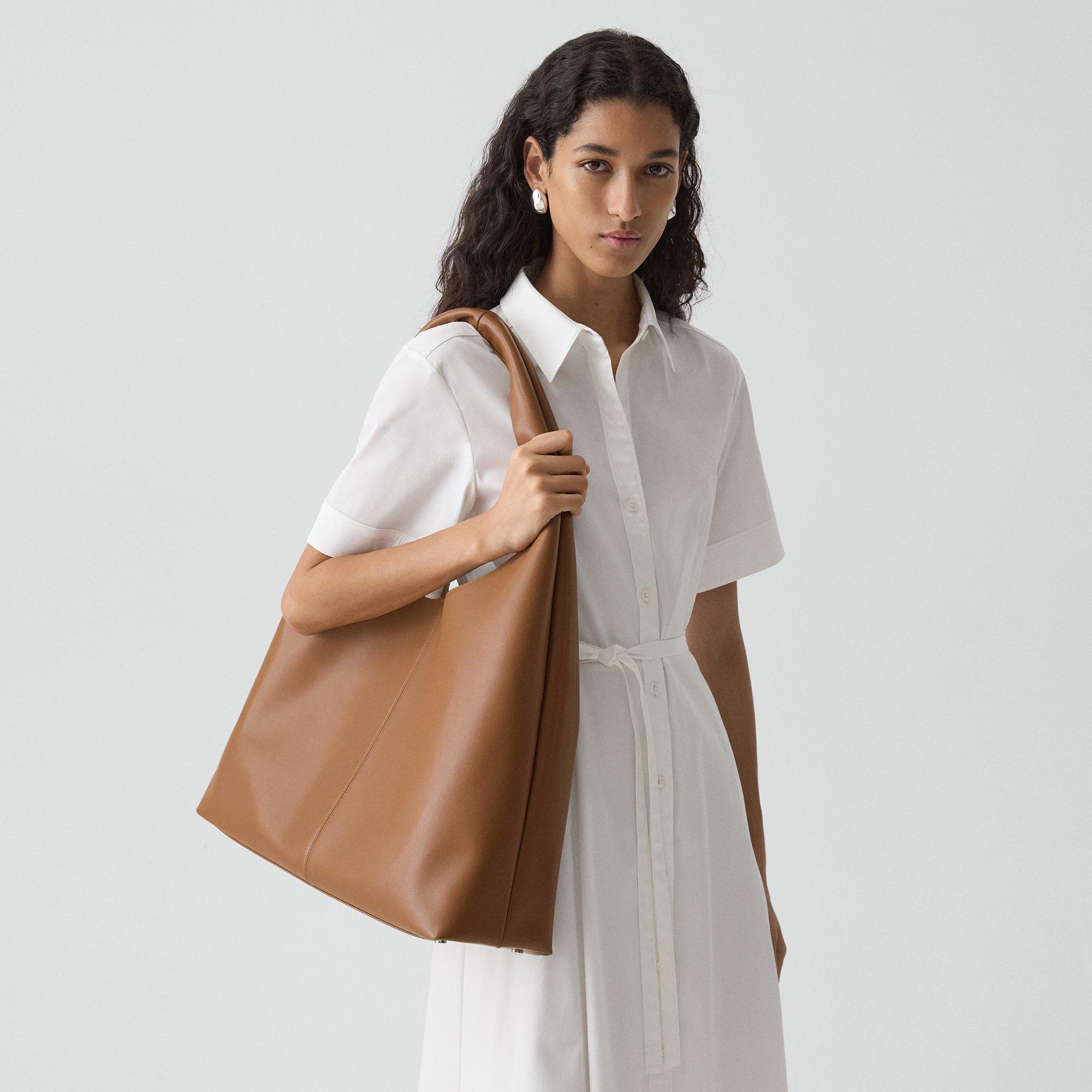Oversized Hobo Bag in Leather