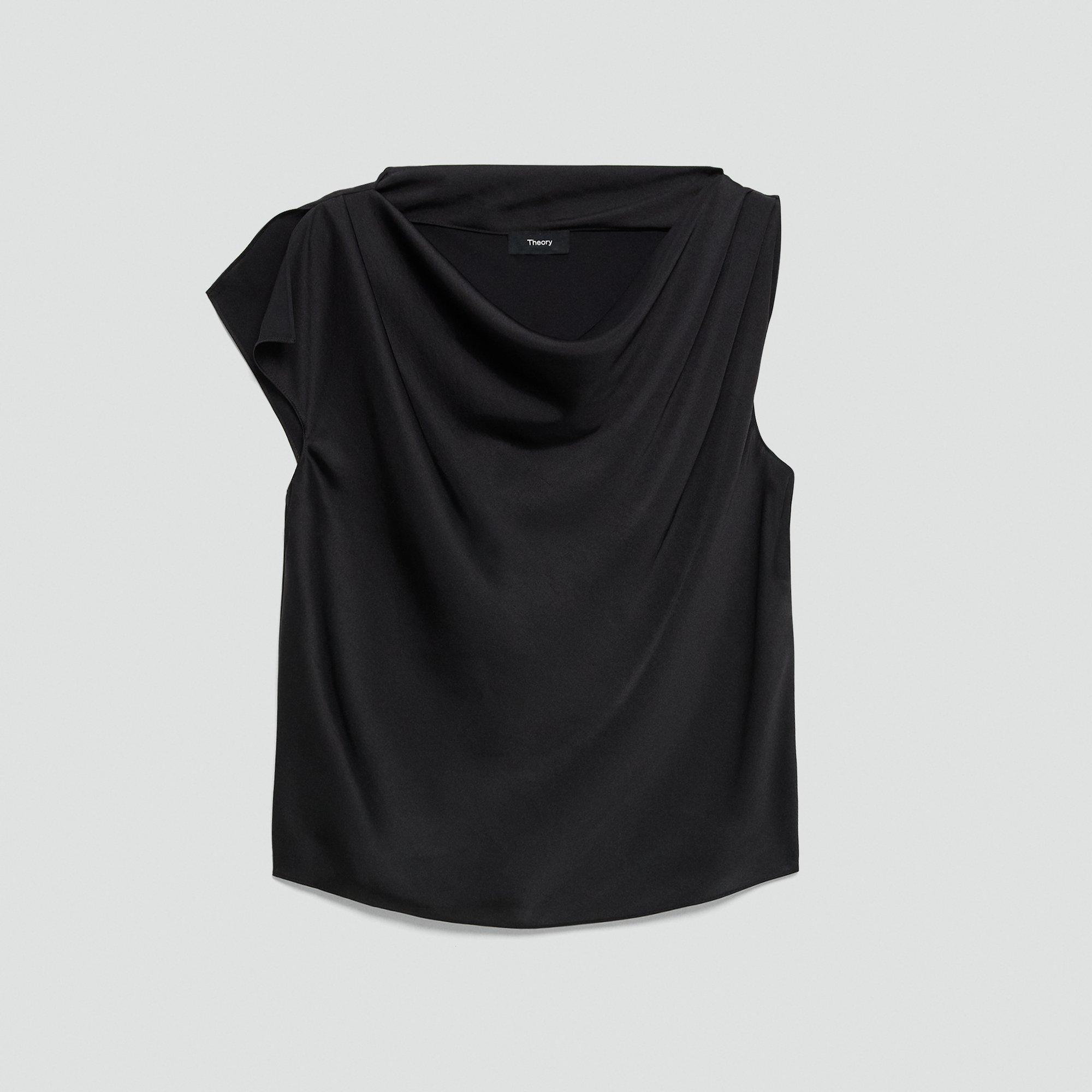 Cowl Neck Blouse in Silk Georgette