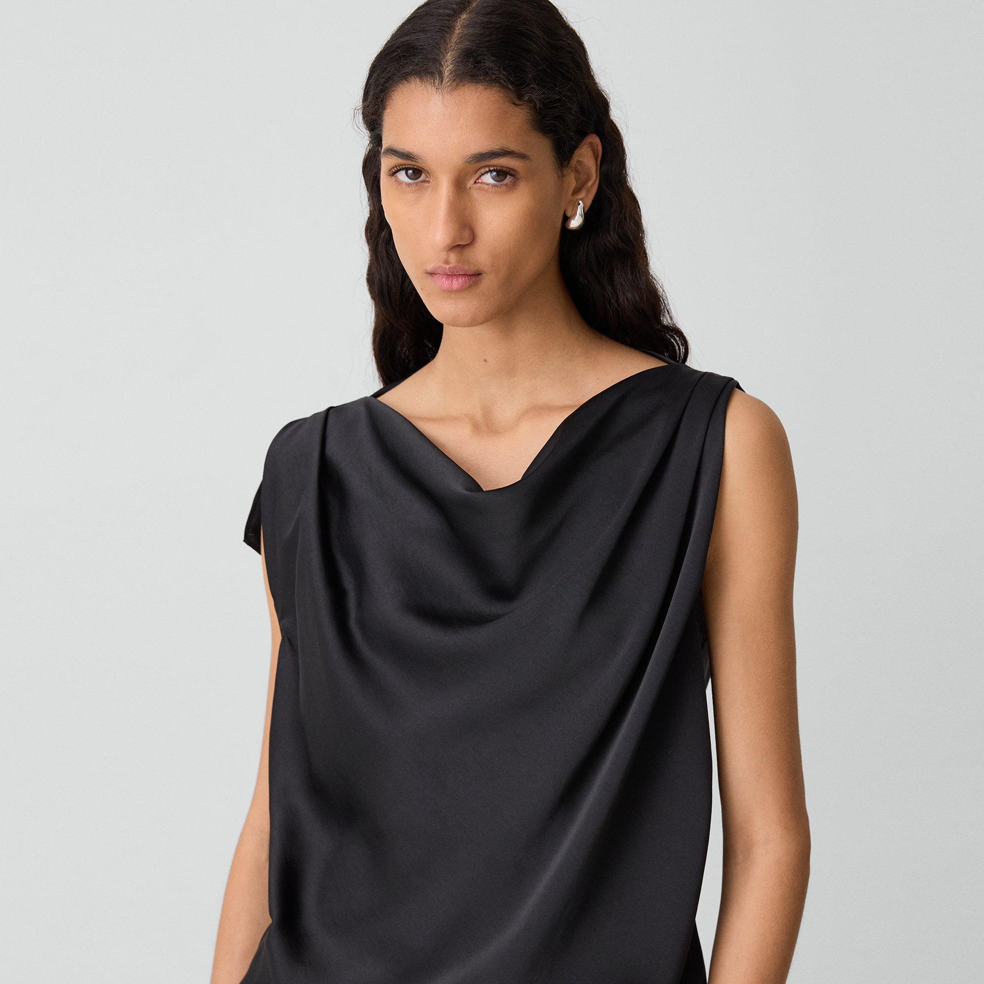 Cowl Neck Blouse in Silk Georgette