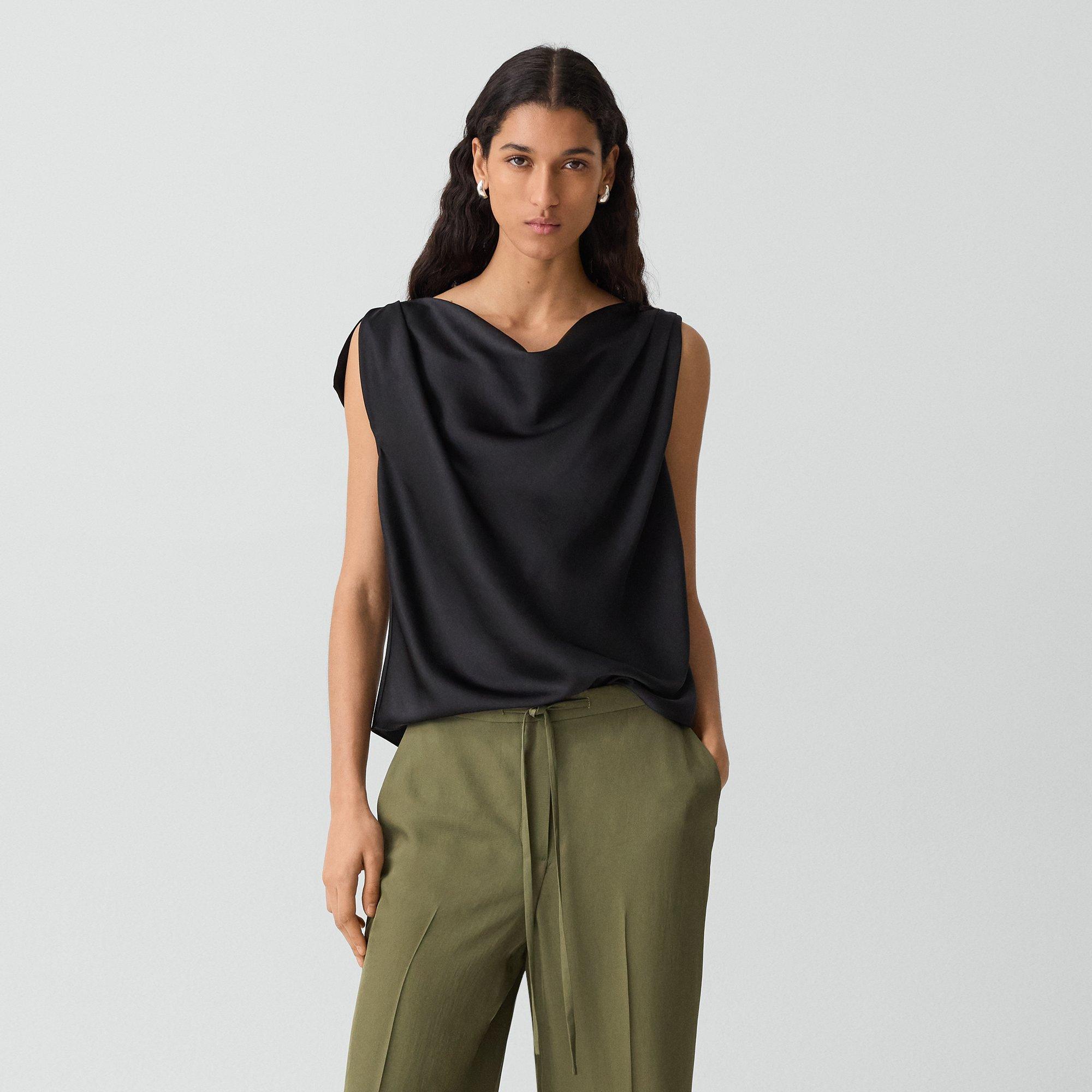 Cowl Neck Blouse in Silk Georgette