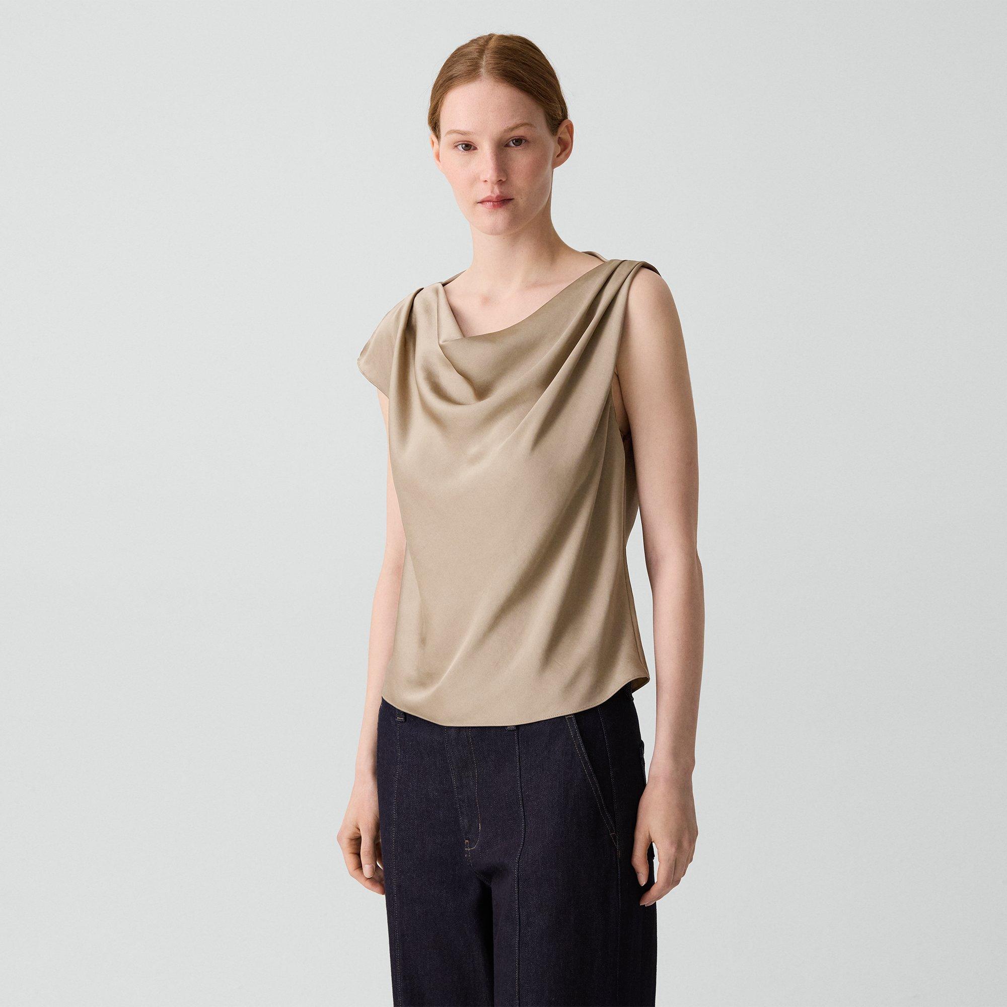 Cowl Neck Blouse in Silk Georgette