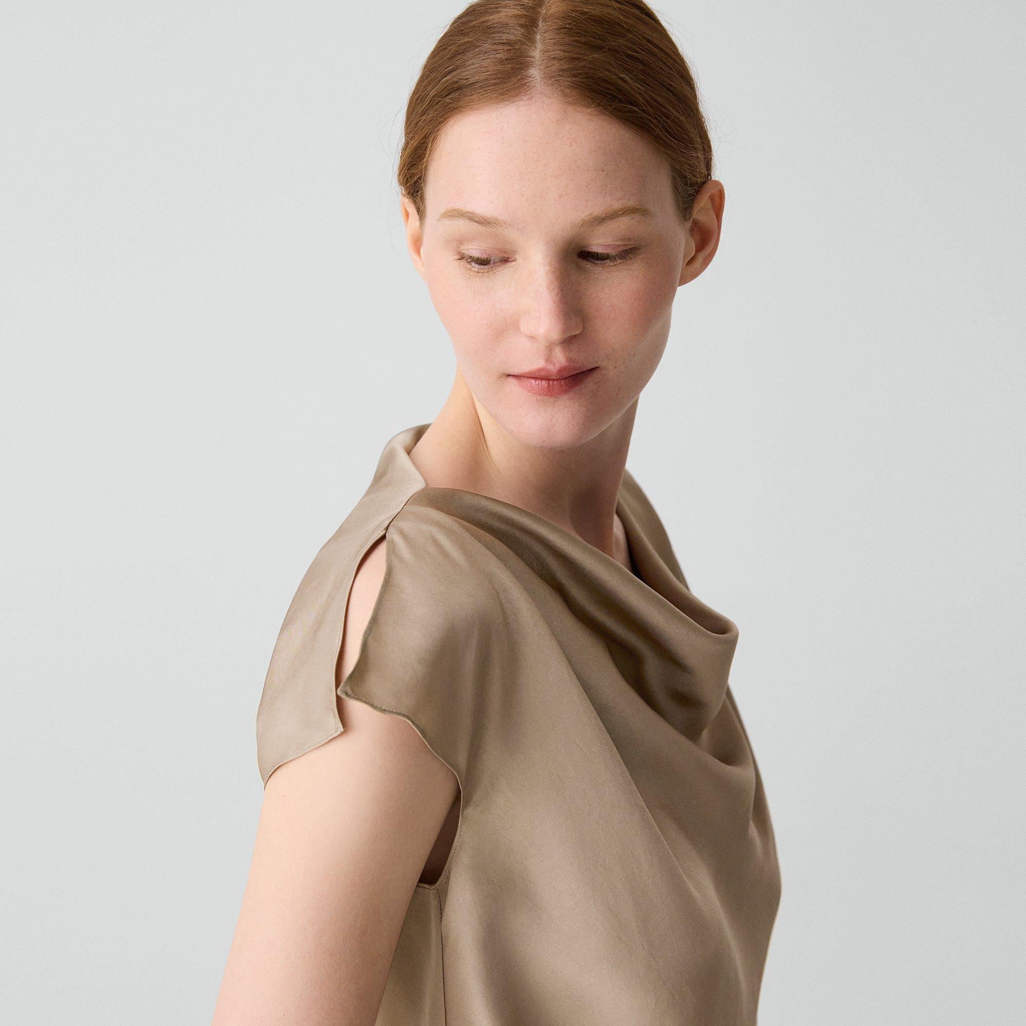 Cowl Neck Blouse in Silk Georgette