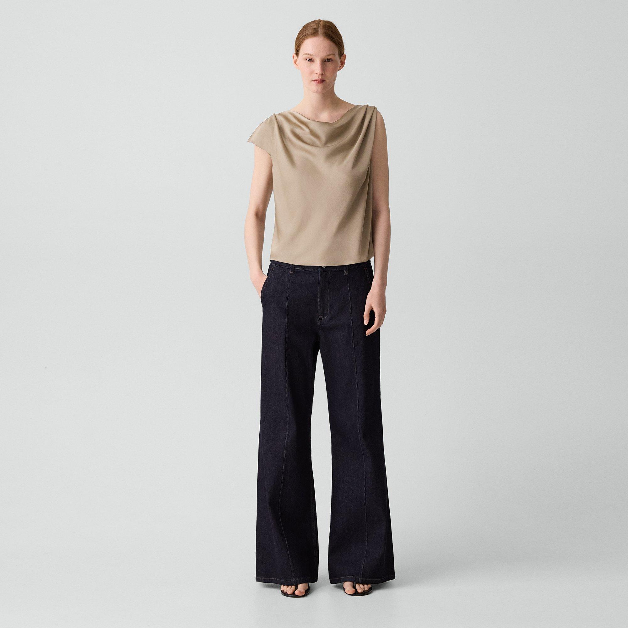 Cowl Neck Blouse in Silk Georgette