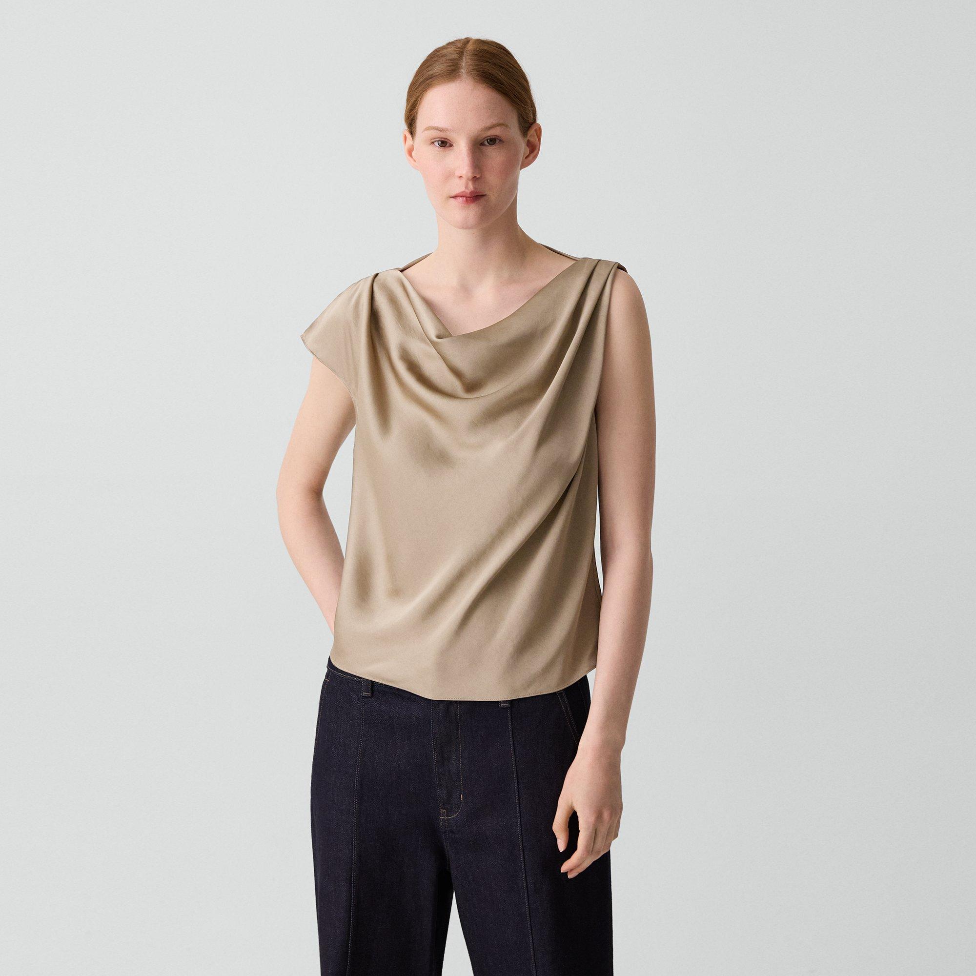 Cowl Neck Blouse in Silk Georgette