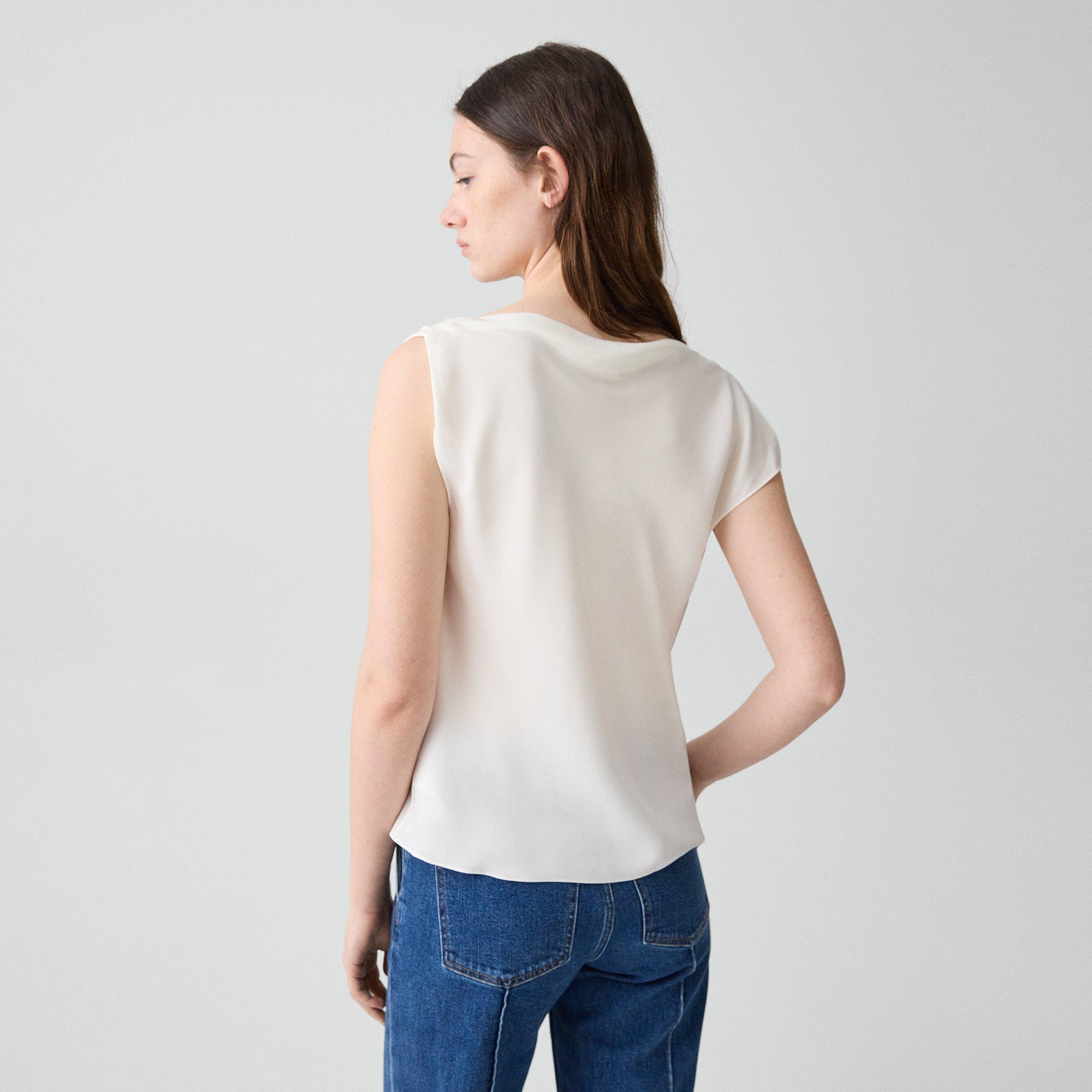 Cowl Neck Blouse in Silk Georgette
