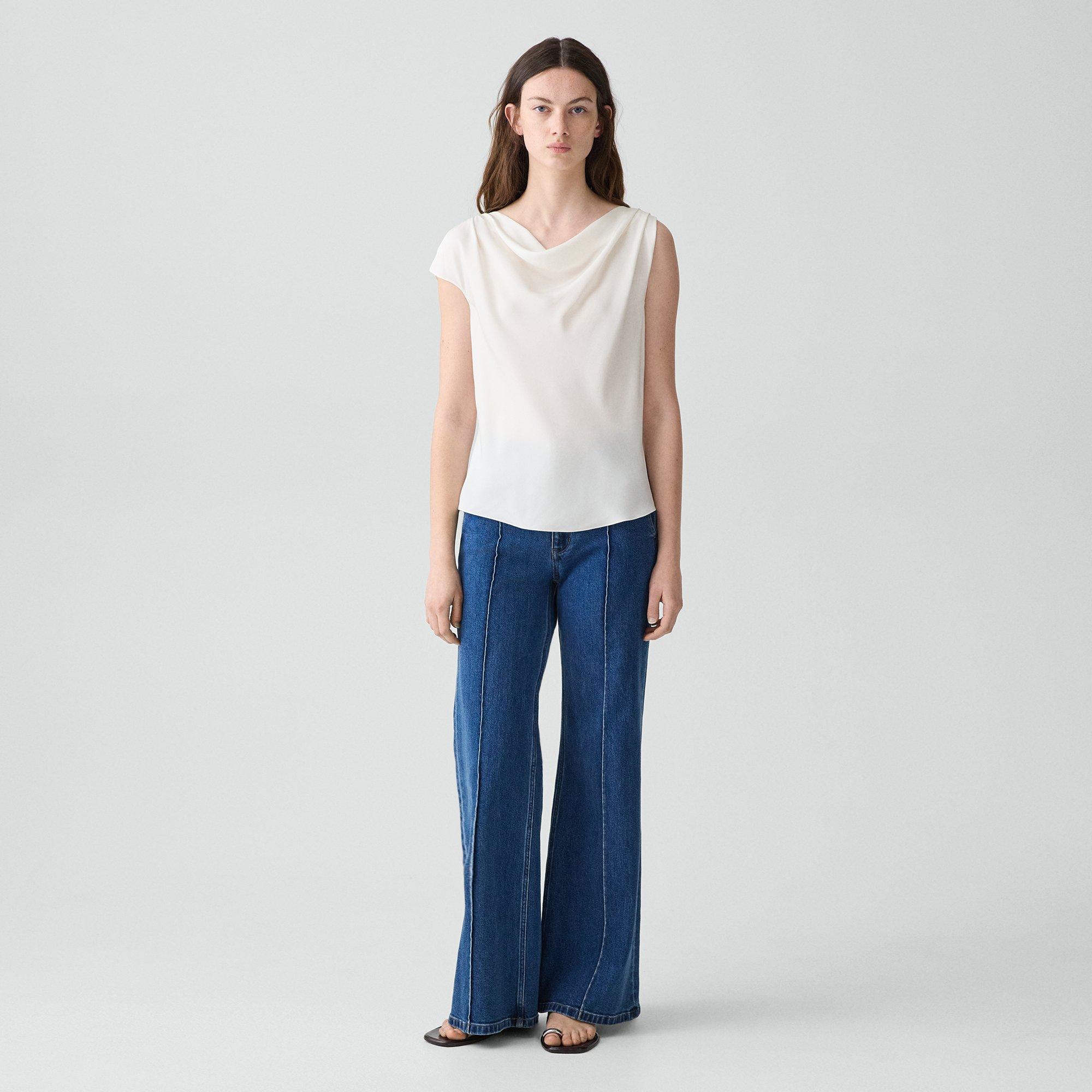 Cowl Neck Blouse in Silk Georgette
