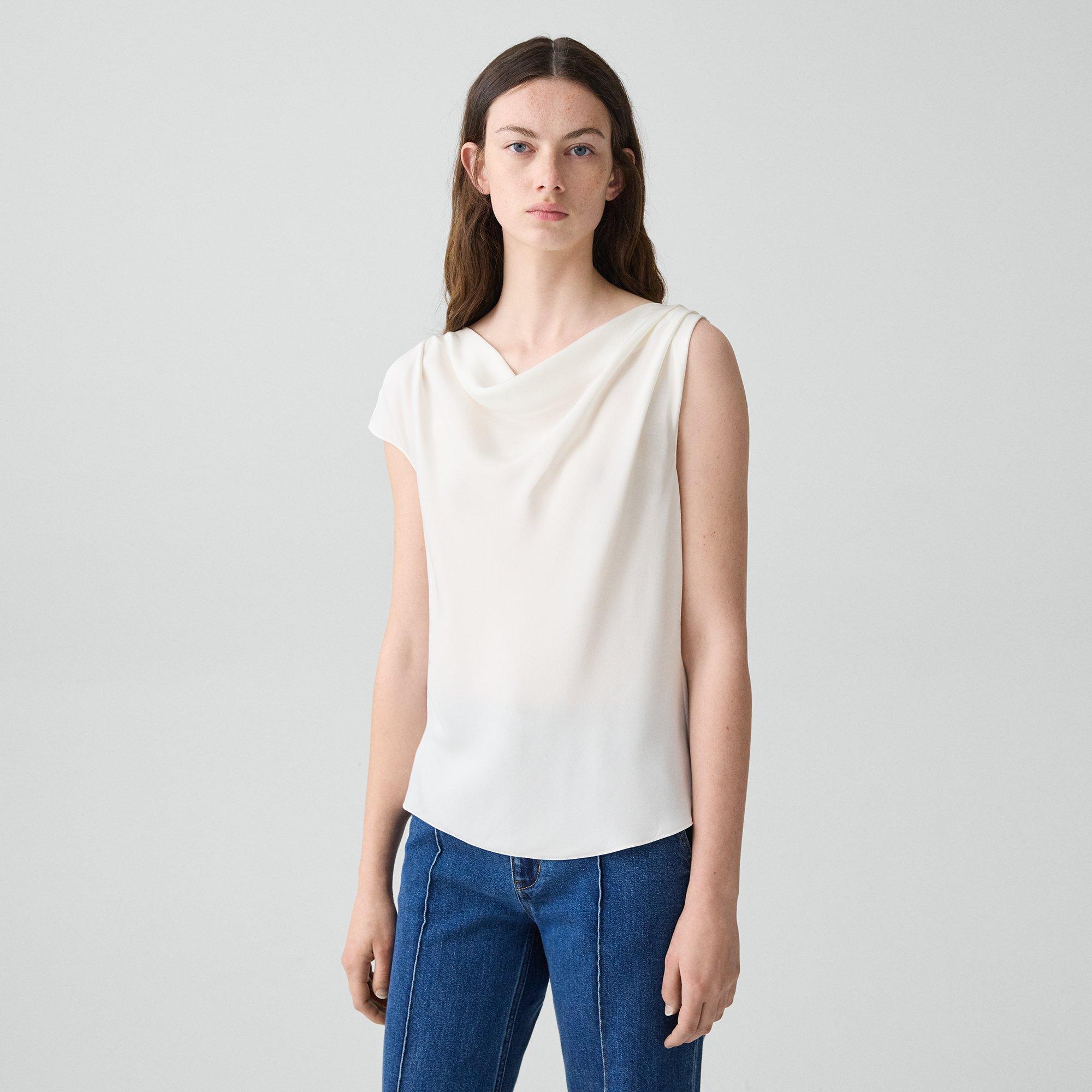 Cowl Neck Blouse in Silk Georgette