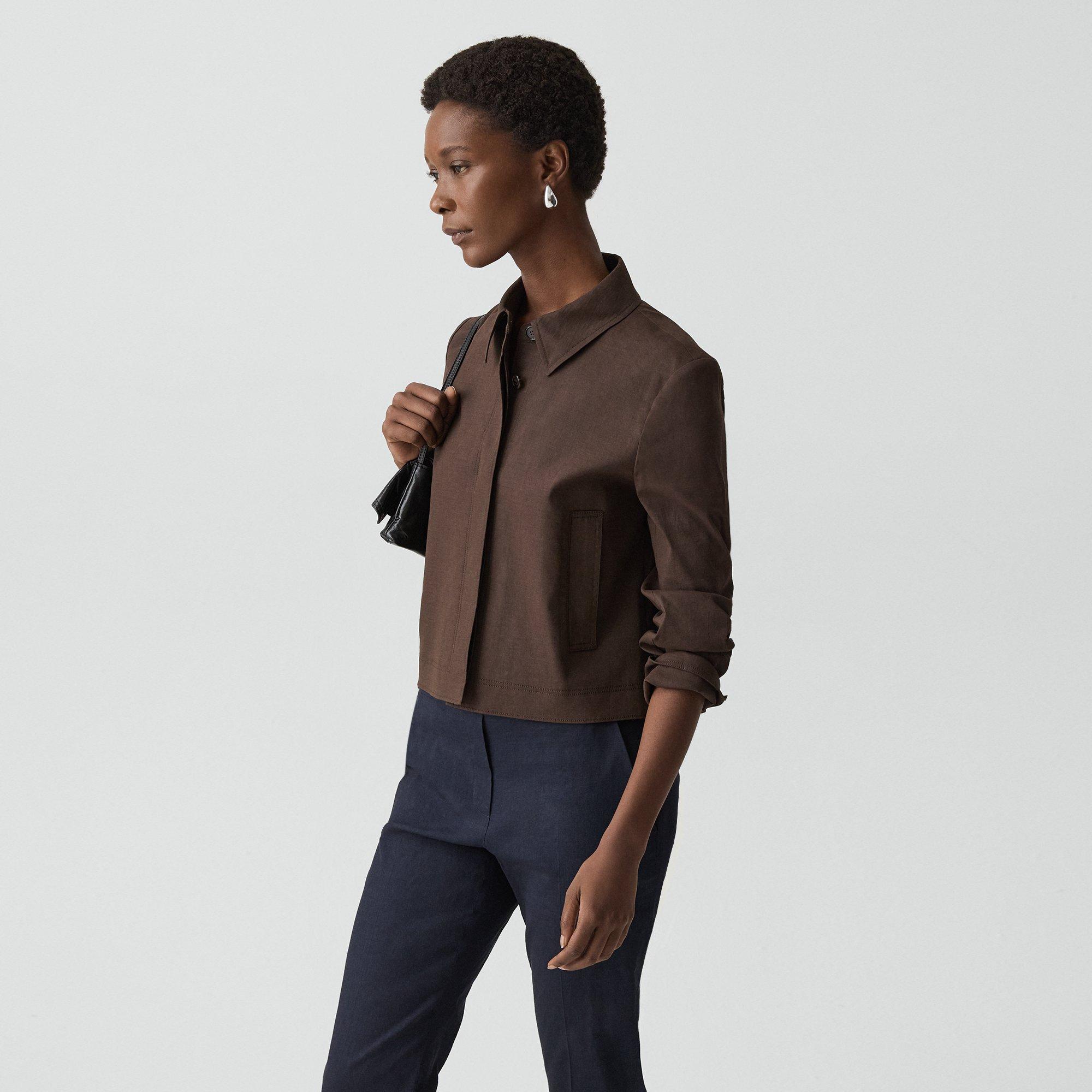 Cropped Shirt Jacket in Good Linen