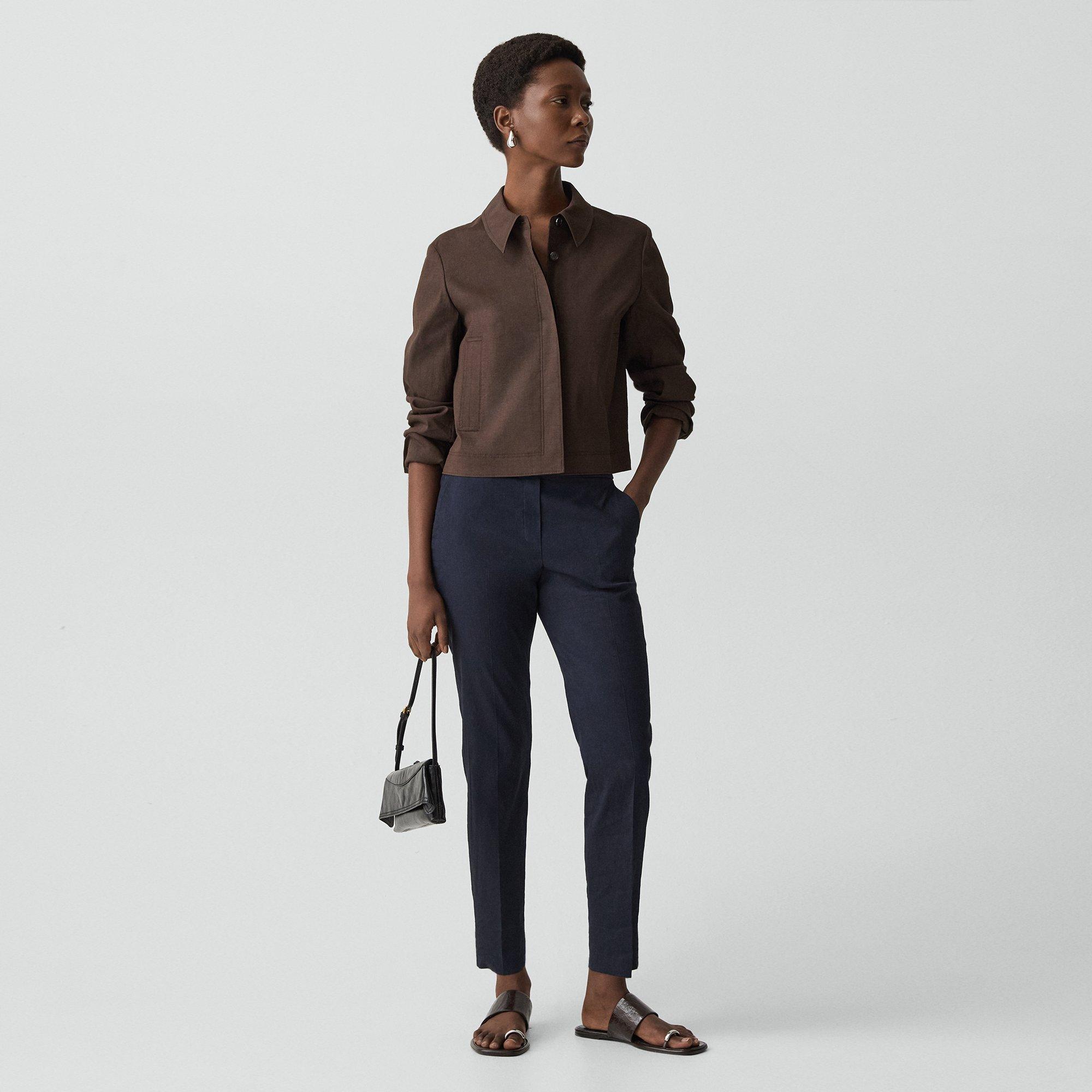 Cropped Shirt Jacket in Good Linen