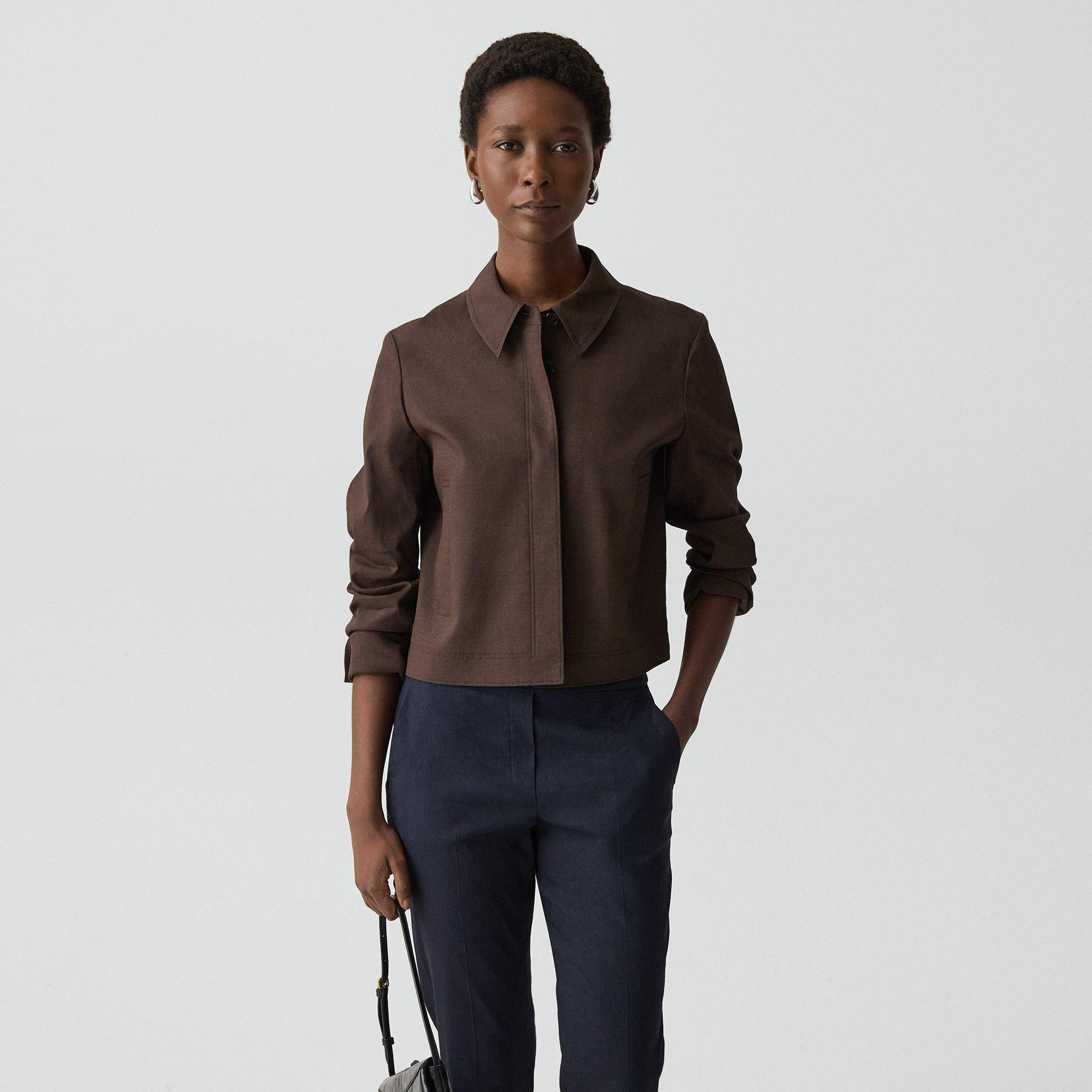 Cropped Shirt Jacket in Good Linen