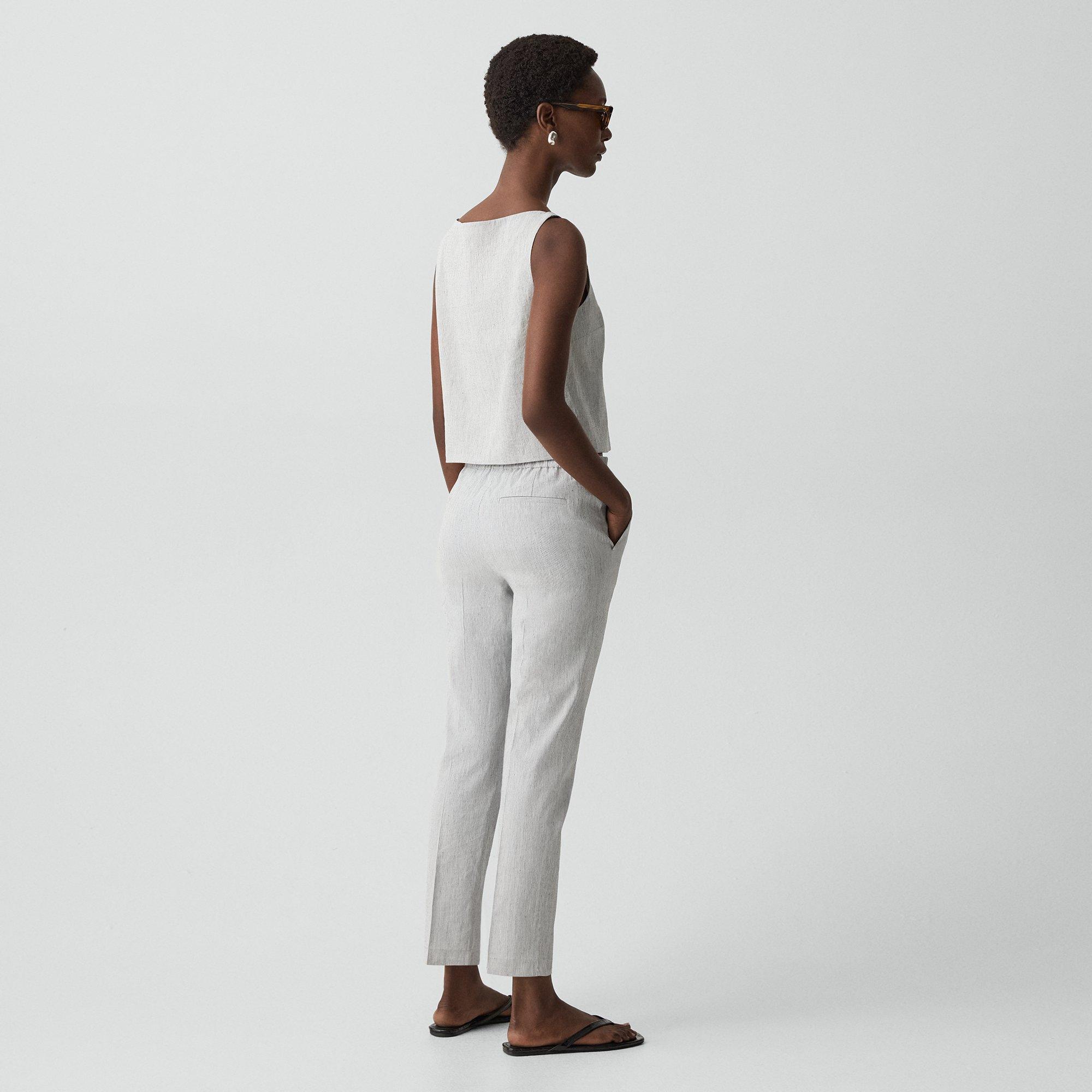 Treeca Pull-On Pant in Textured Linen
