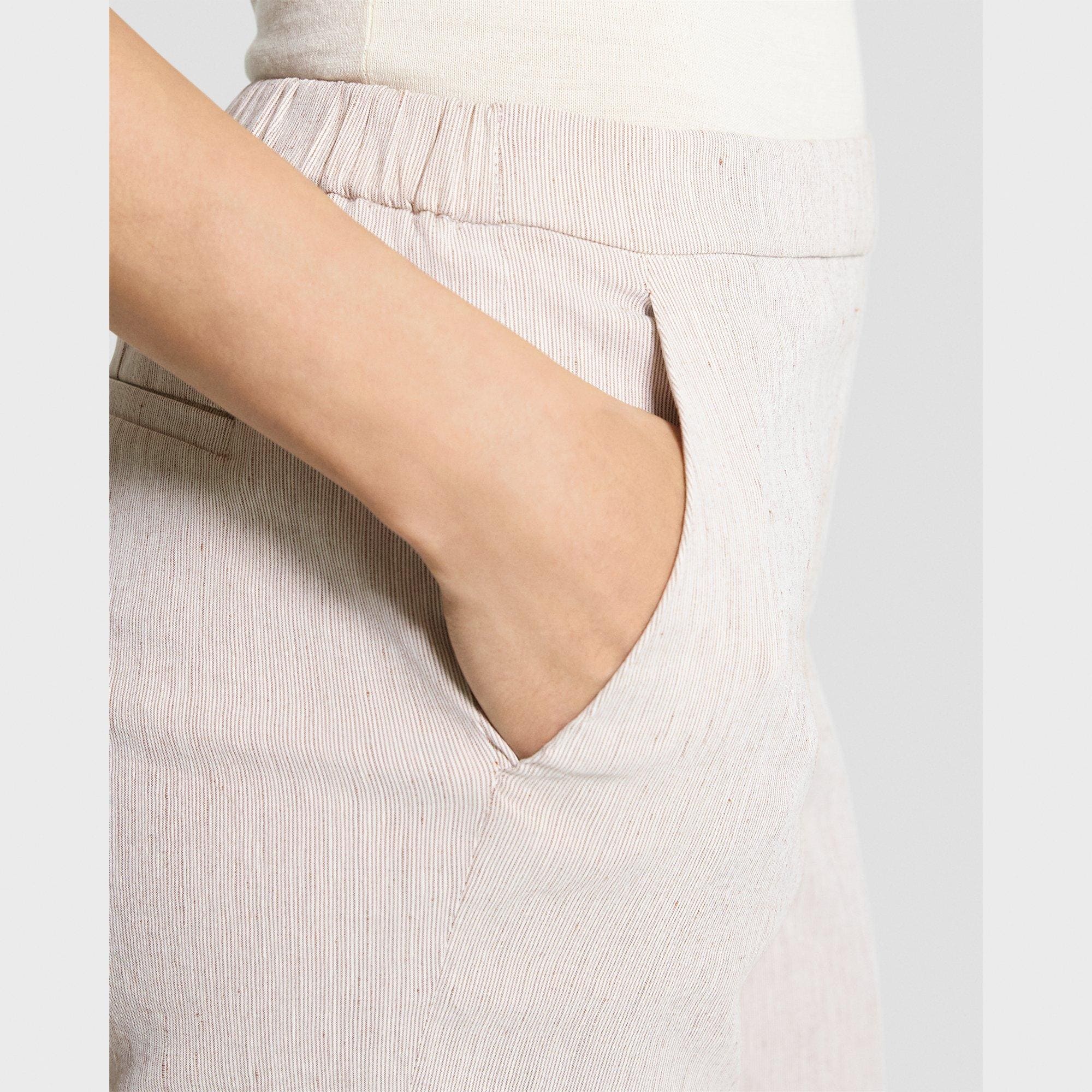 Treeca Pull-On Pant in Textured Linen