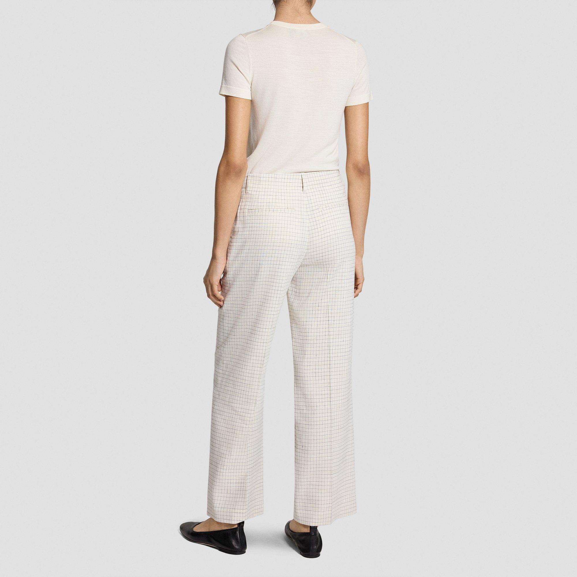 Classic Straight Pant in Linen Check