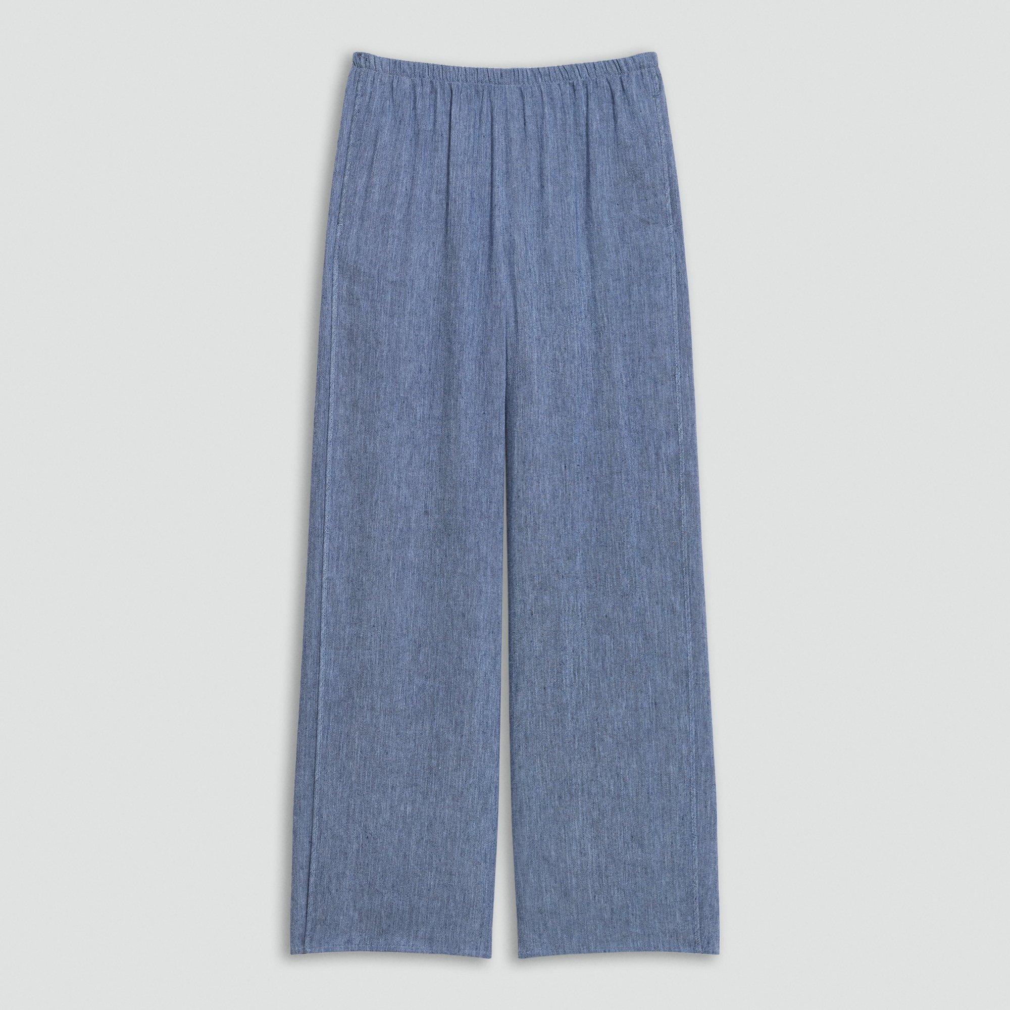Vented Pull-On Pant in Fluid Linen