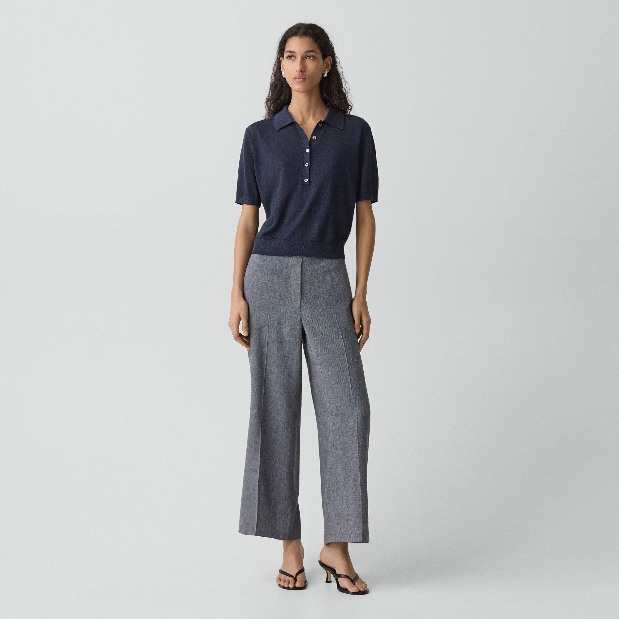 Classic Straight Pull-On Pant in Fluid Linen