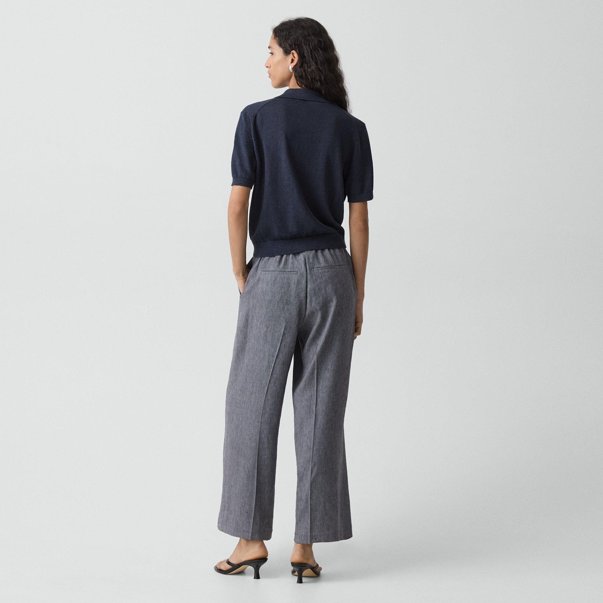 Classic Straight Pull-On Pant in Fluid Linen