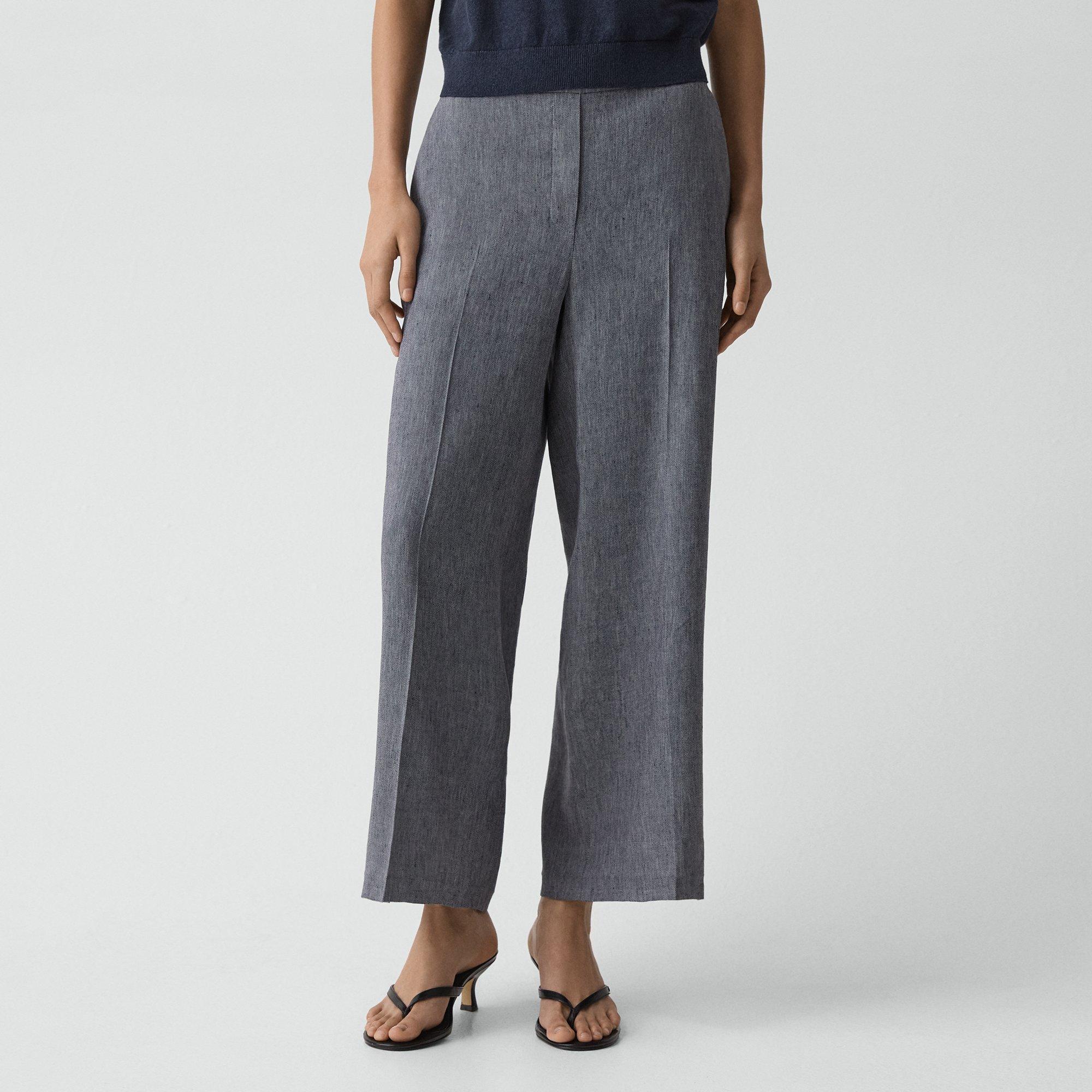 Classic Straight Pull-On Pant in Fluid Linen