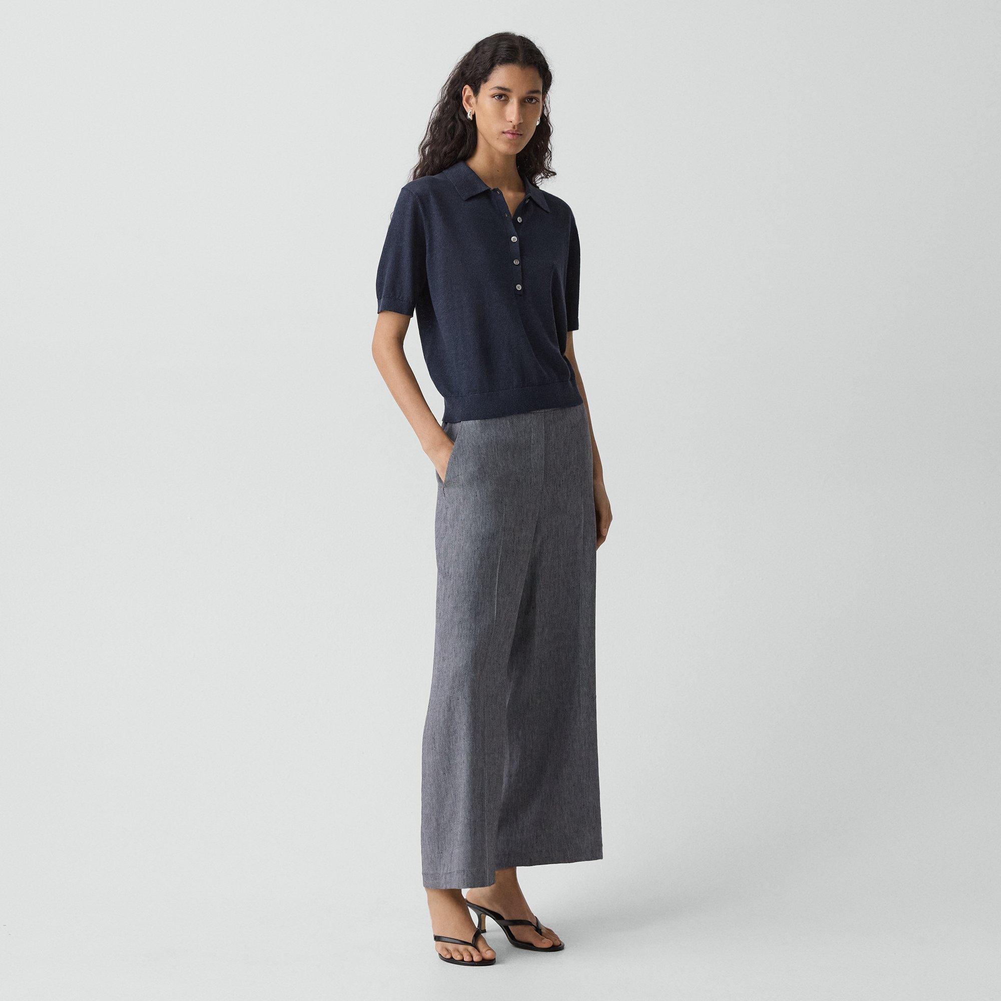 Classic Straight Pull-On Pant in Fluid Linen