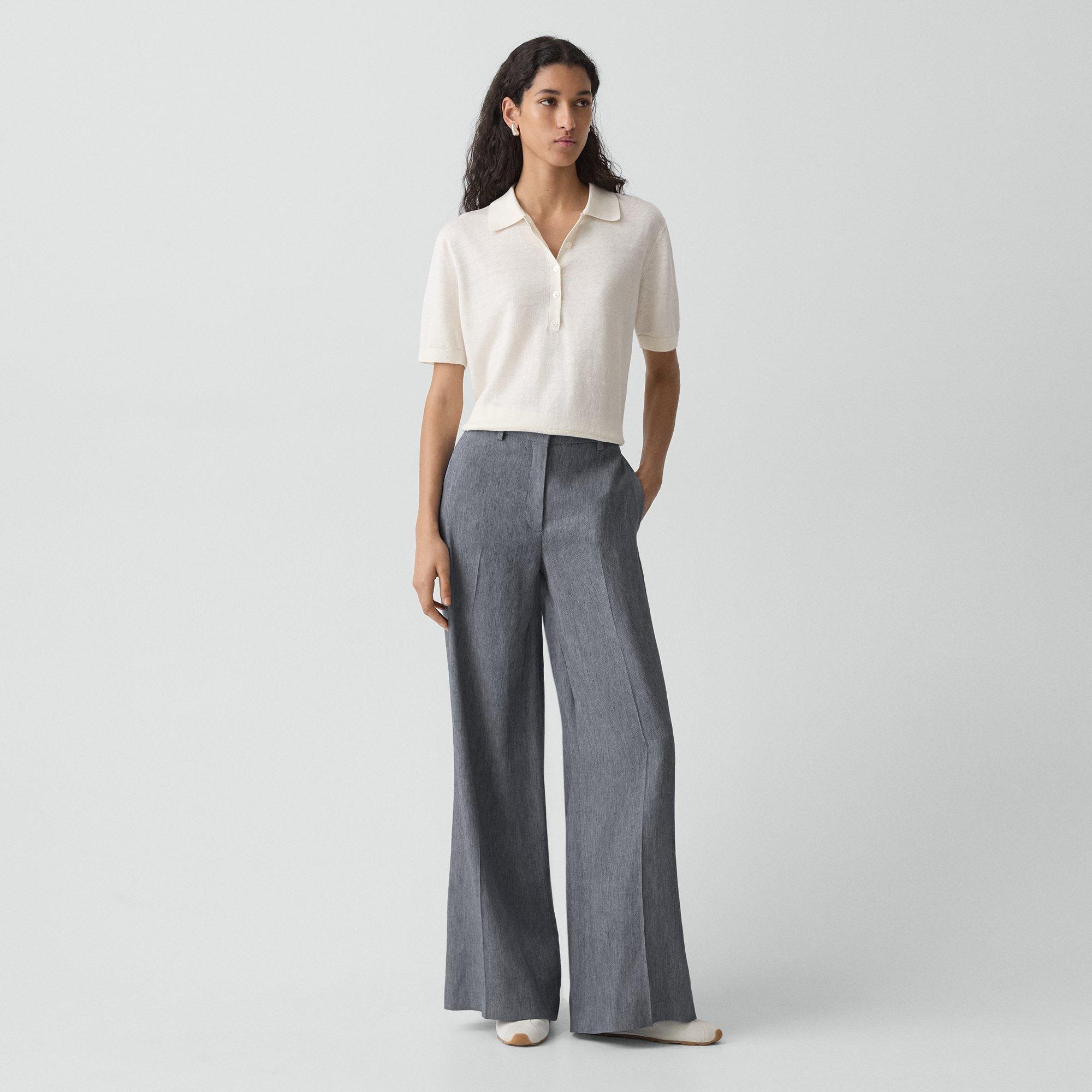Wide-Leg Pant in Fluid Linen