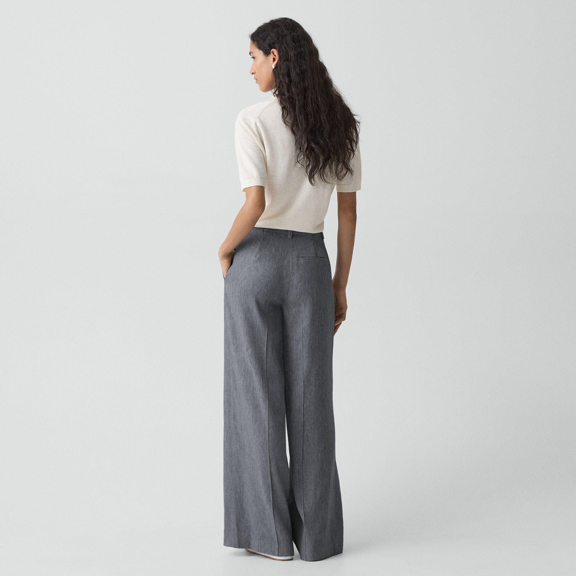 Wide-Leg Pant in Fluid Linen