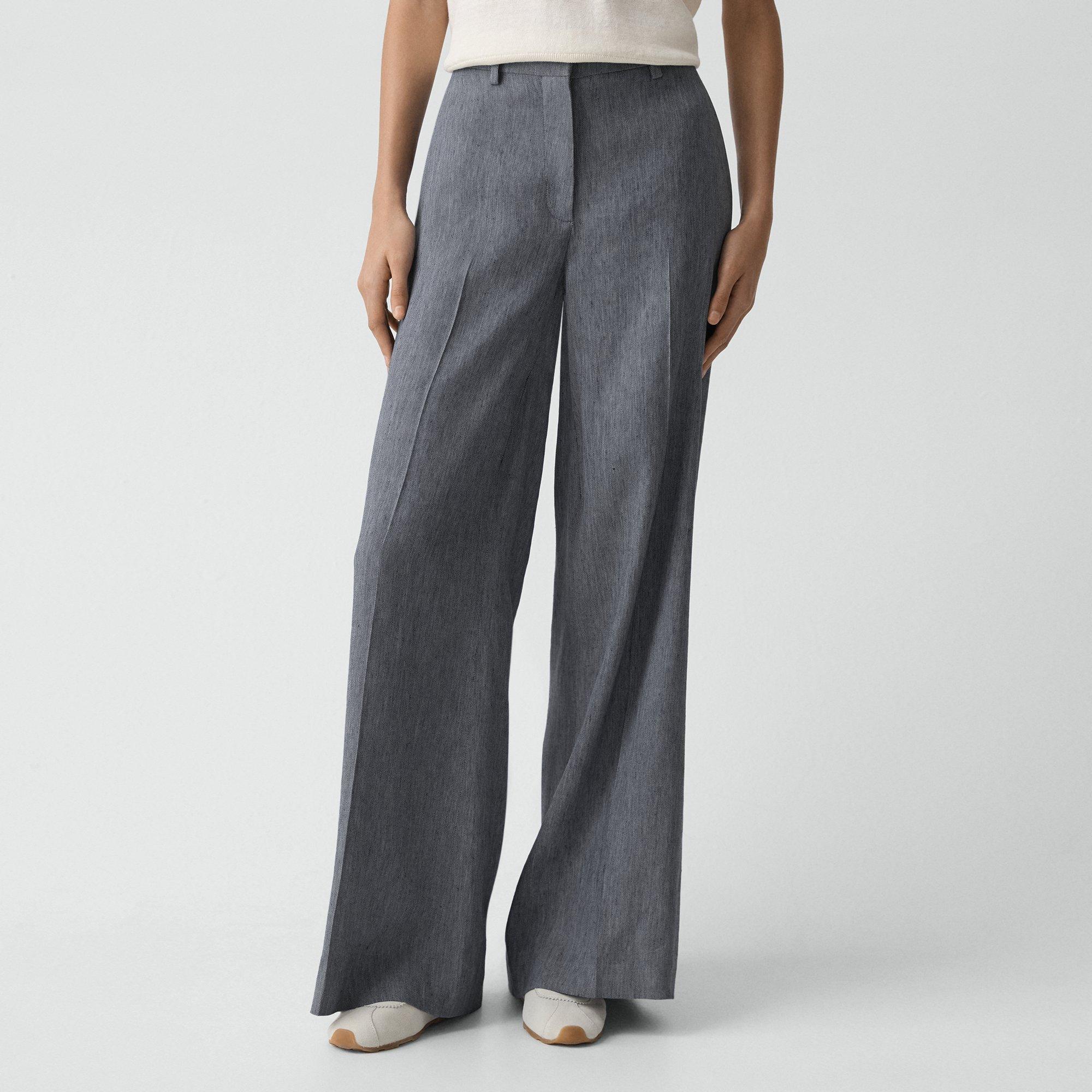 Wide-Leg Pant in Fluid Linen