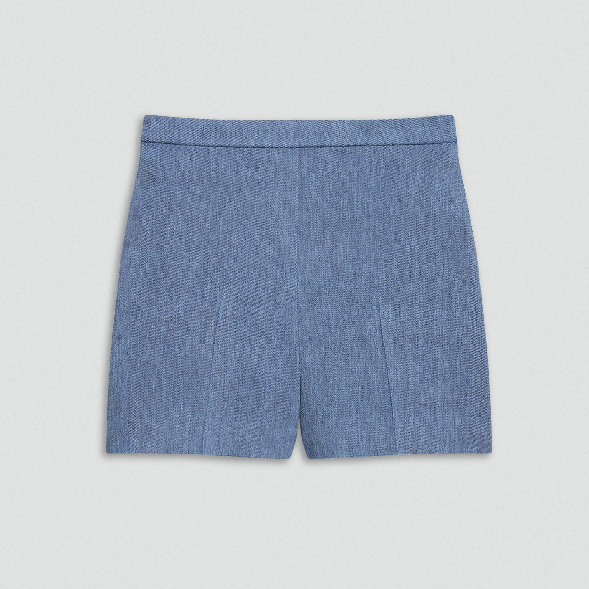 Wide-Leg Pull-On Short in Fluid Linen