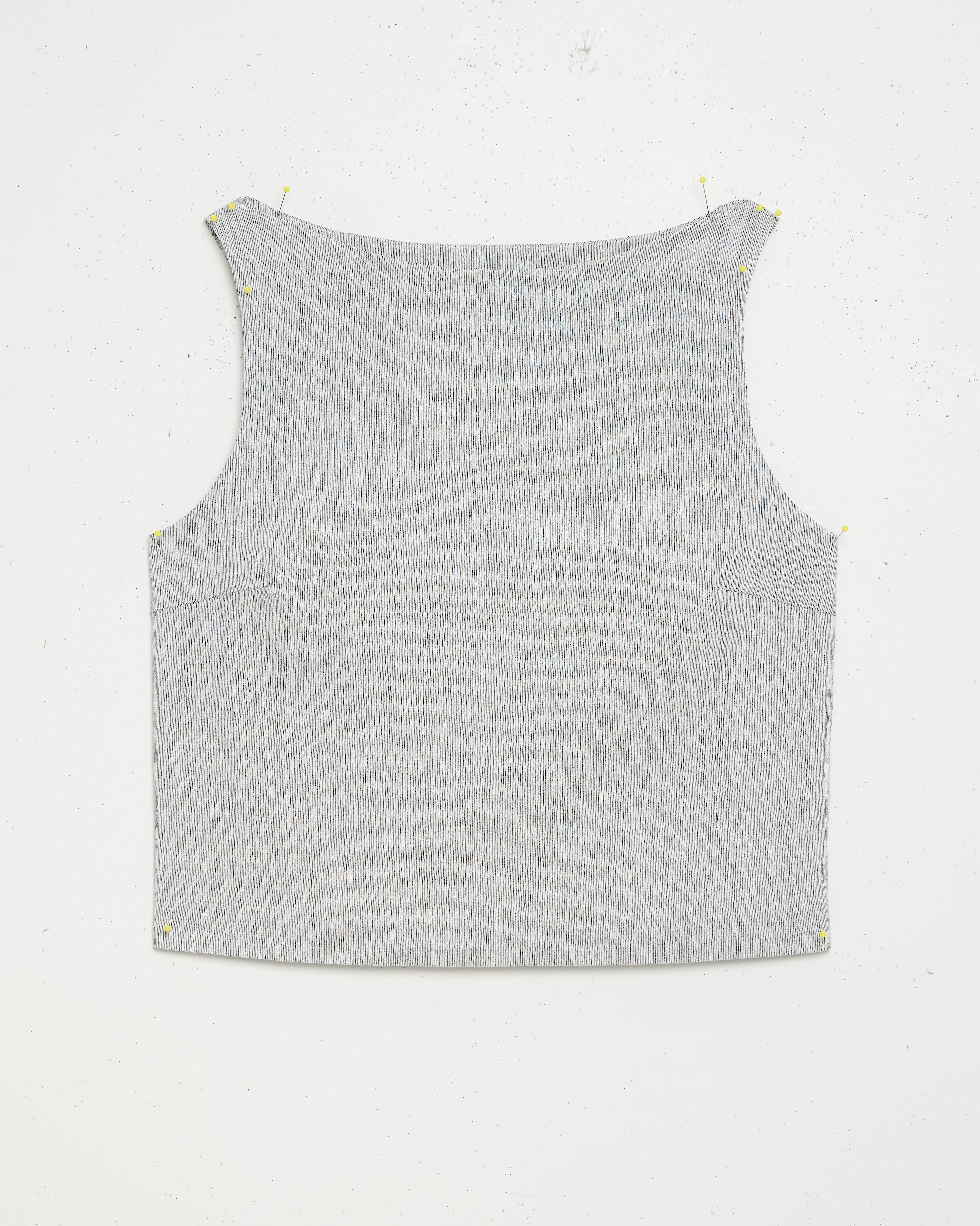 Sleeveless Boatneck Top in Textured Linen from Theory - $245