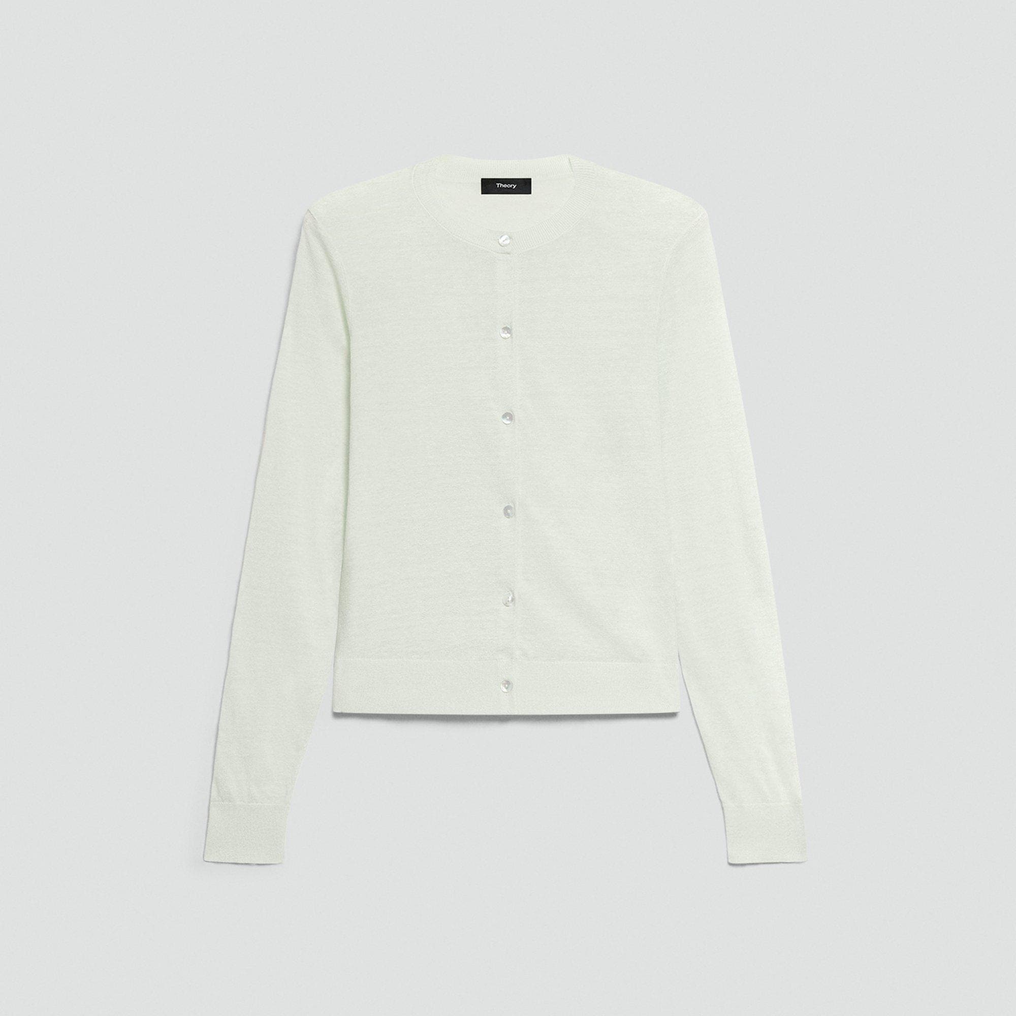 Crewneck Cardigan in Linen Knit