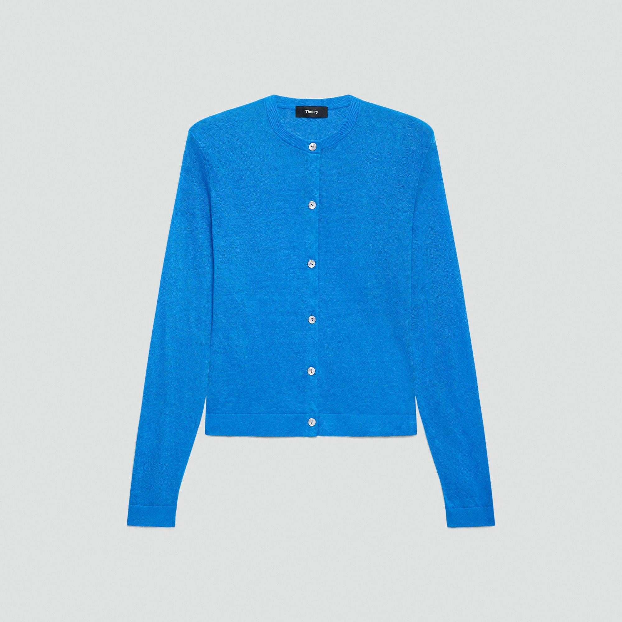 Crewneck Cardigan in Linen Knit