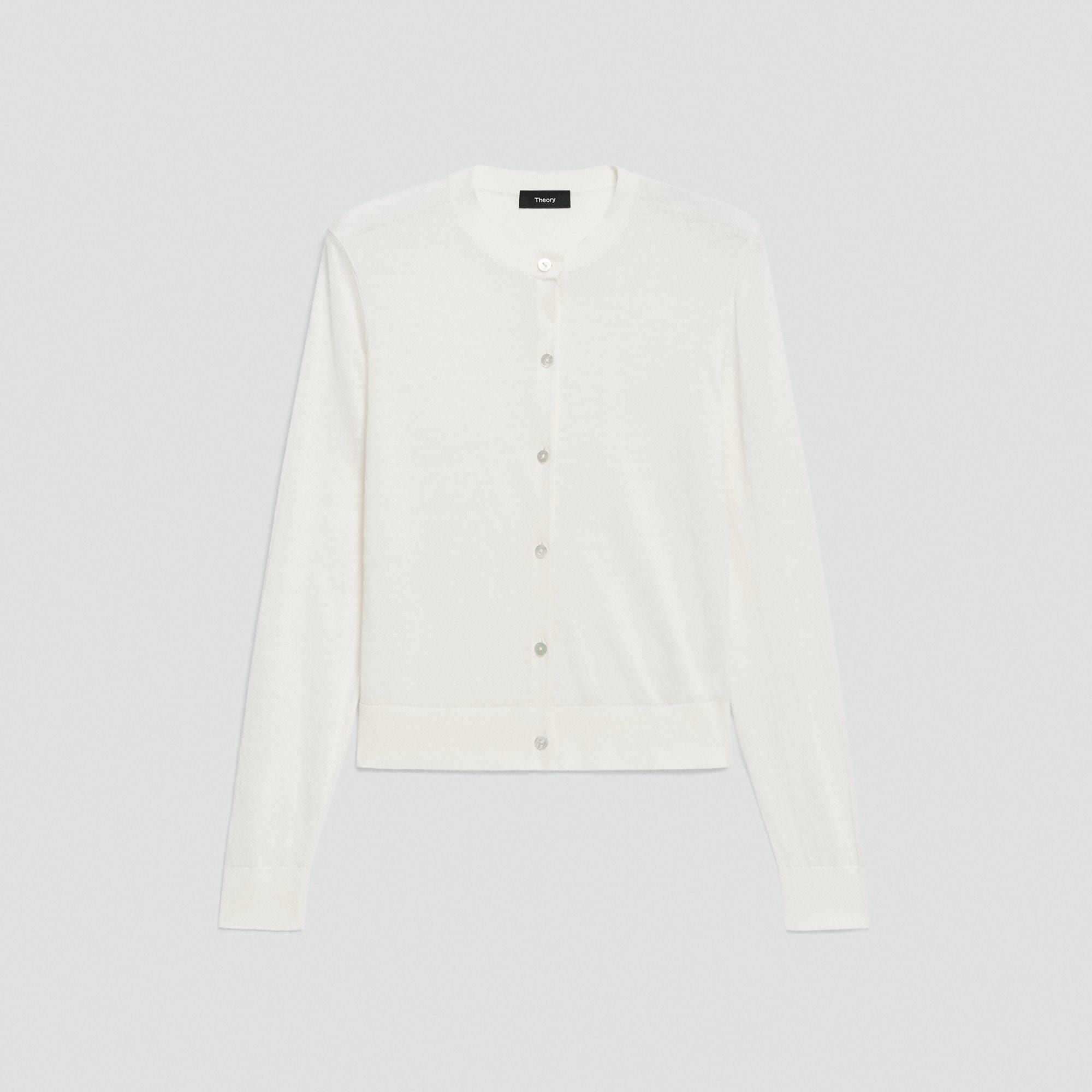 Crewneck Cardigan in Linen Knit from Theory - $255