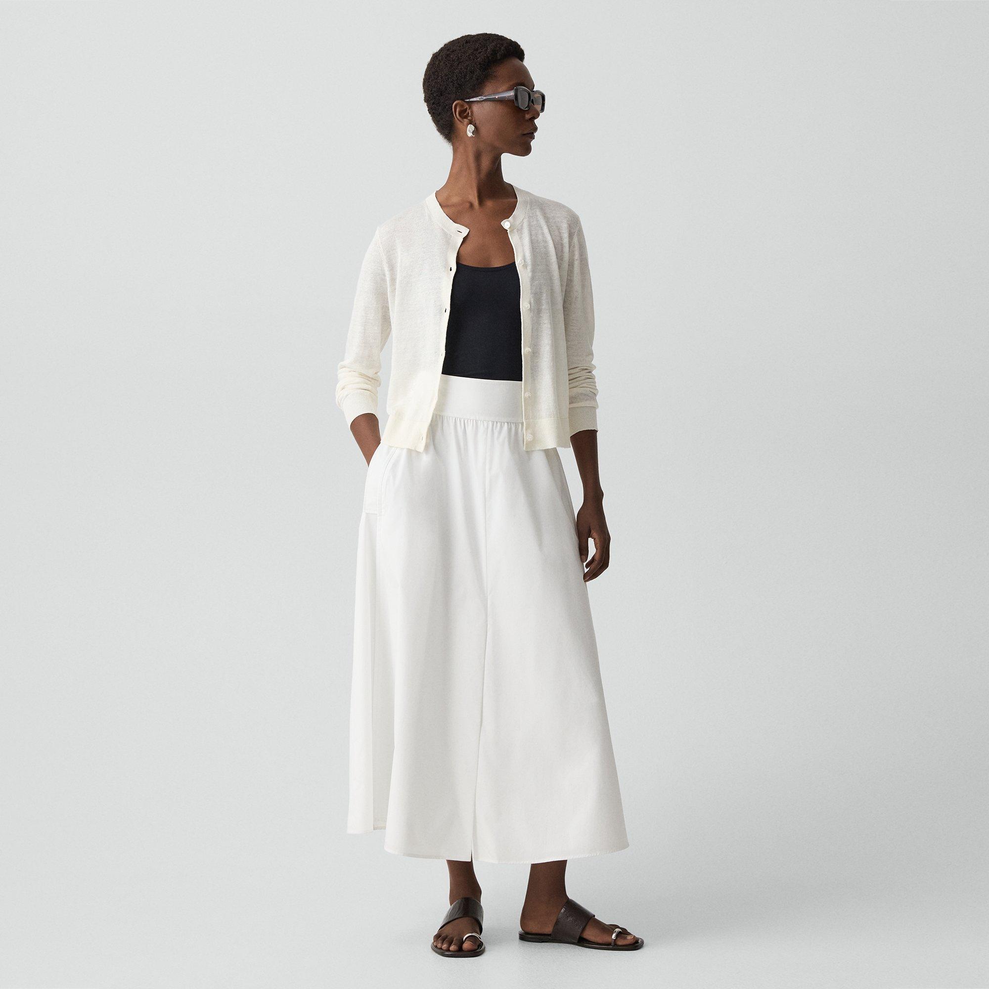 Crewneck Cardigan in Linen Knit