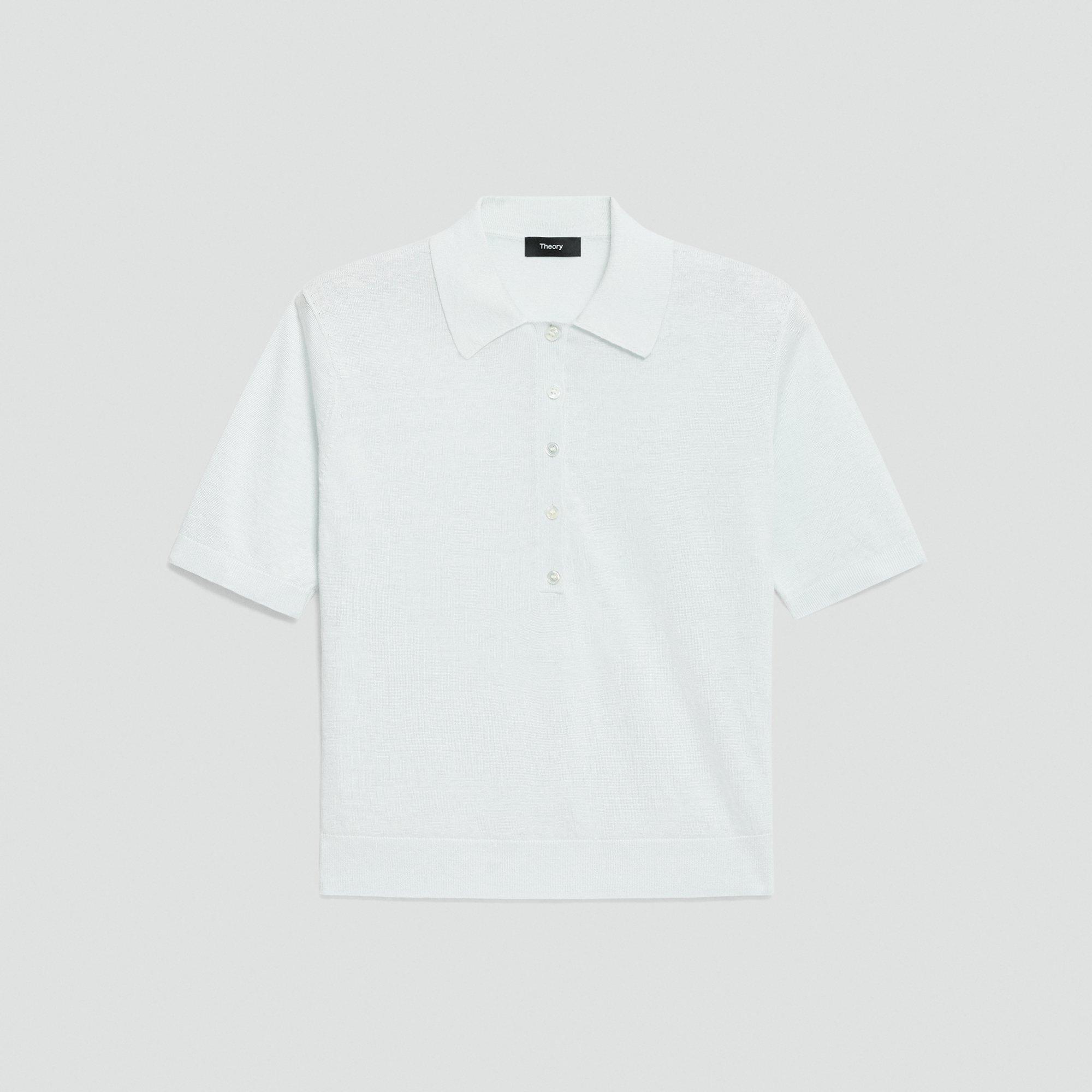 Sheer Polo Shirt in Linen Knit