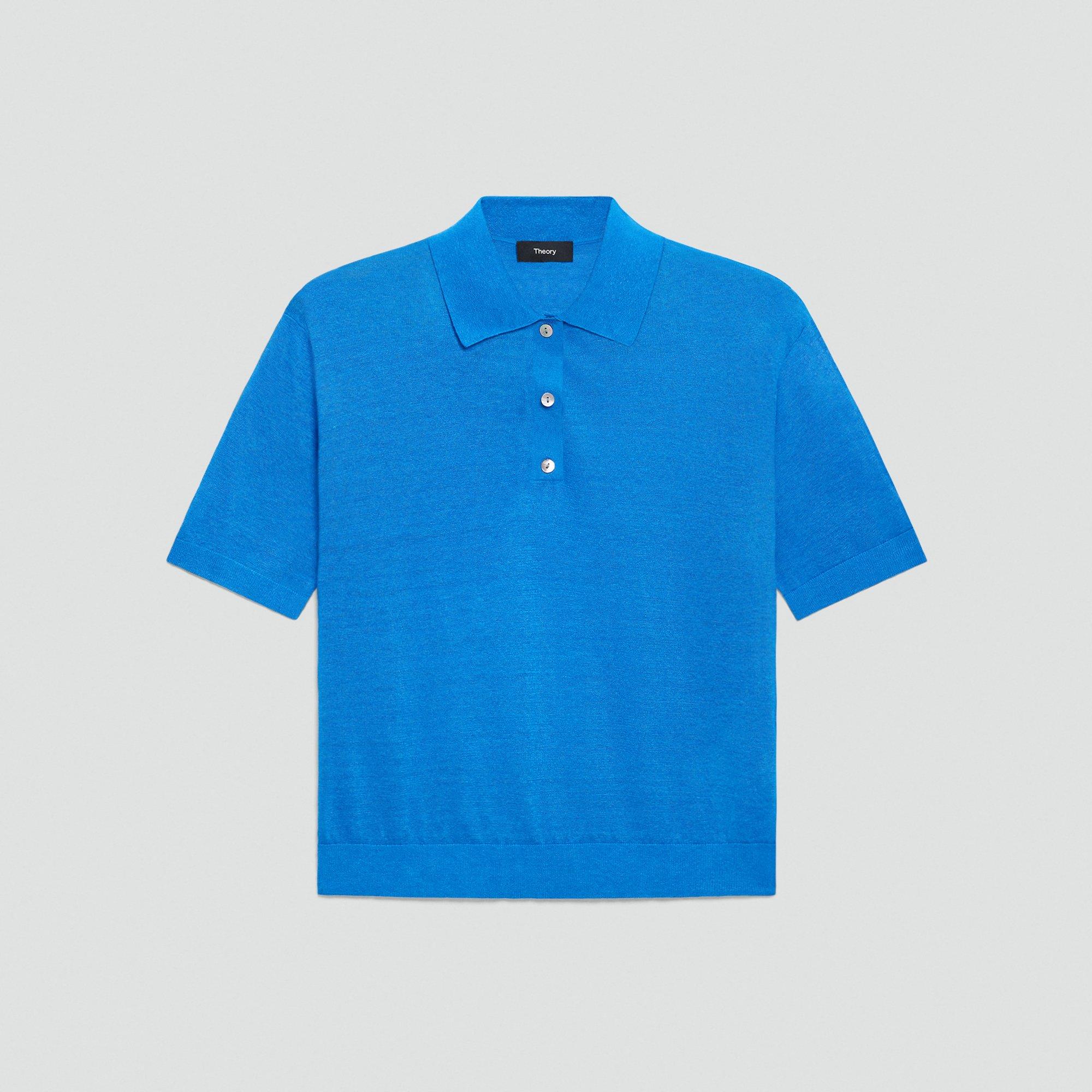 Sheer Polo Shirt in Linen Knit