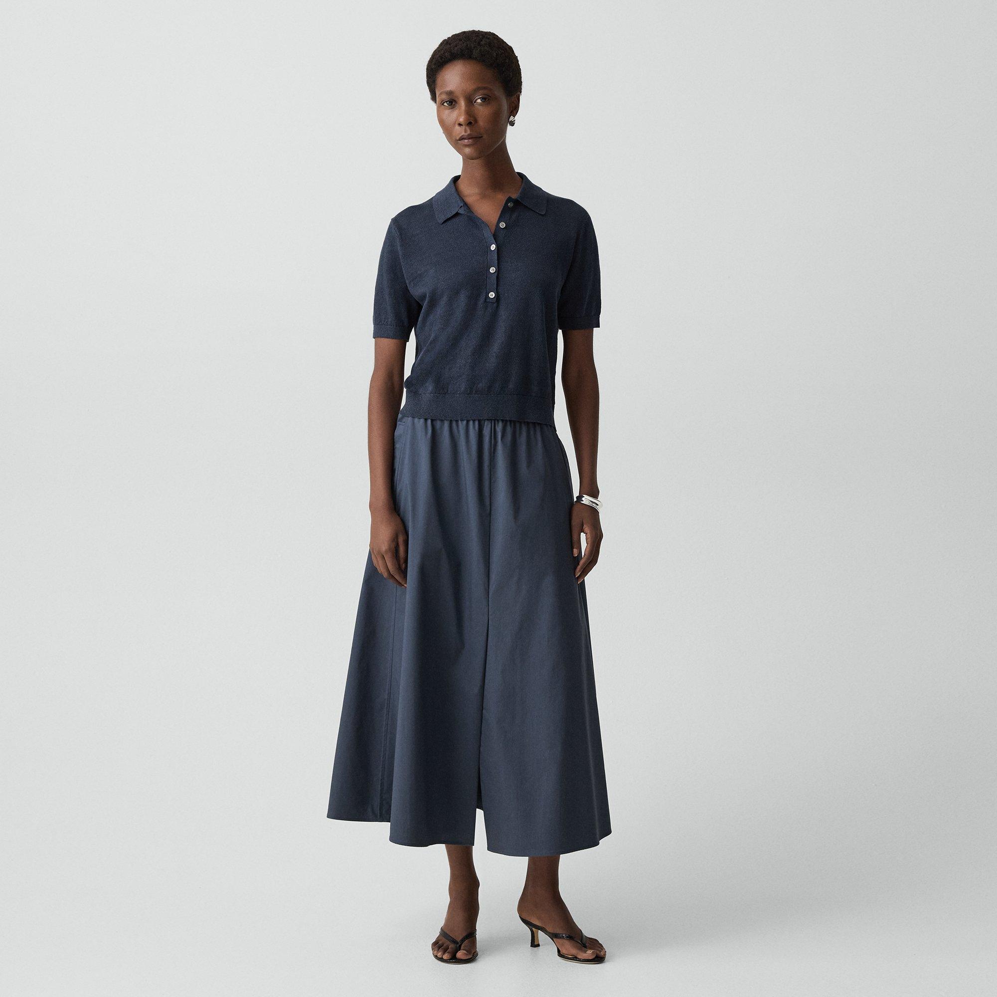 Sheer Polo Shirt in Linen Knit