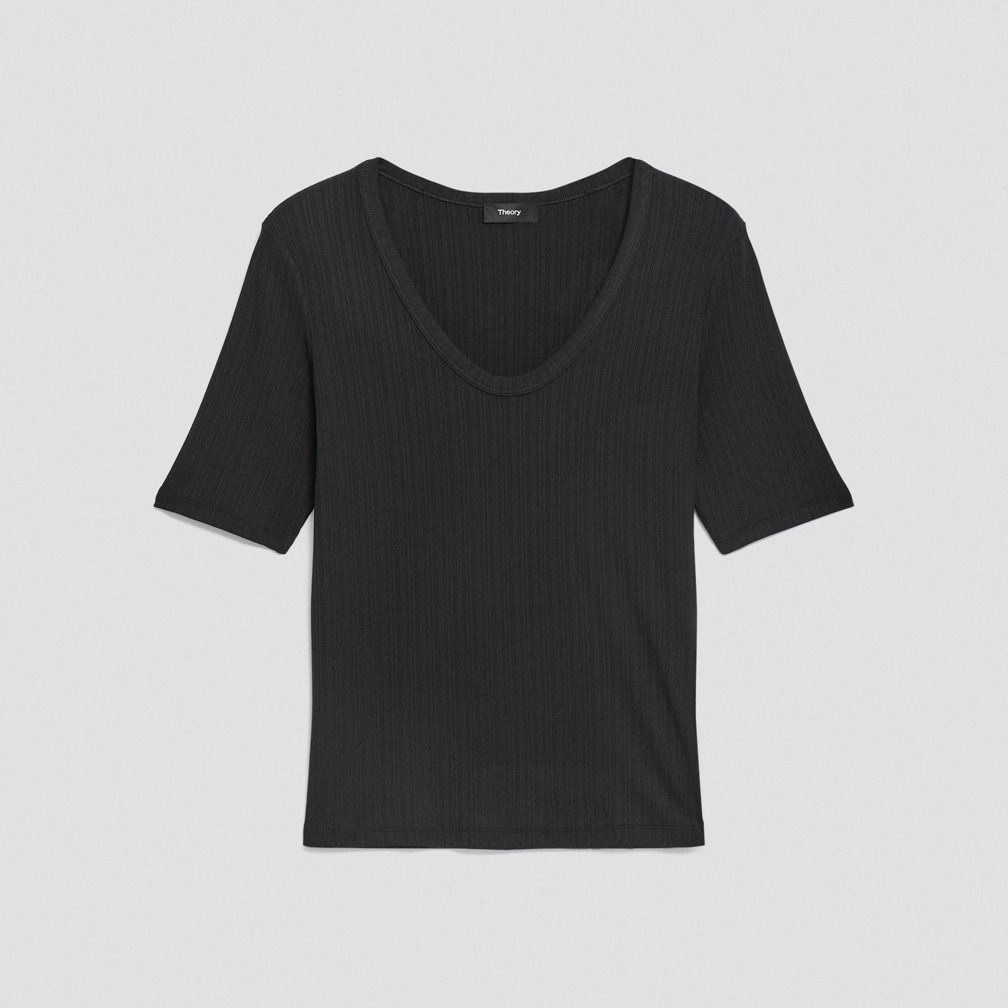 U-Neck Tee in Stretch Rib from Theory - $175