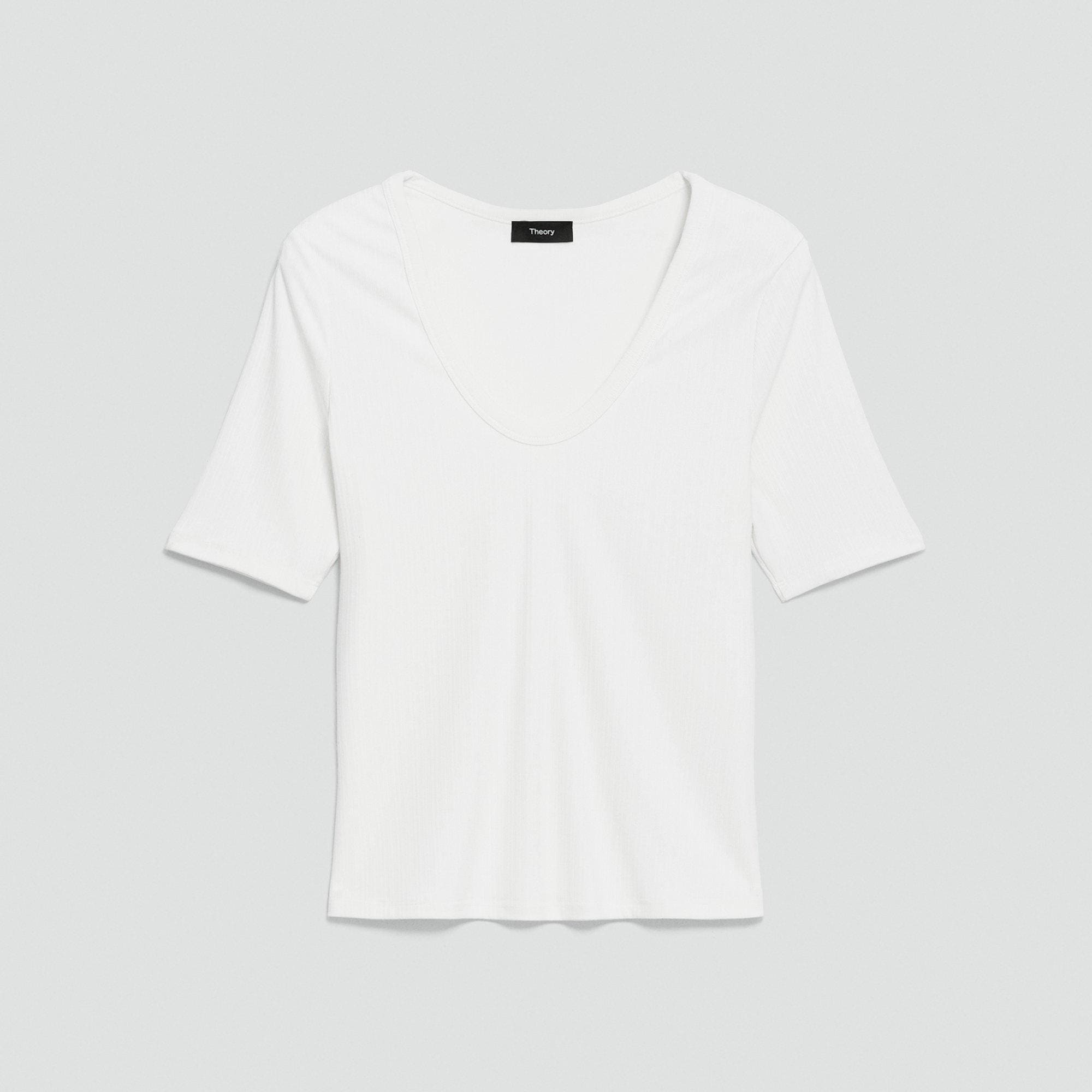 U-Neck Tee in Stretch Rib from Theory - $175