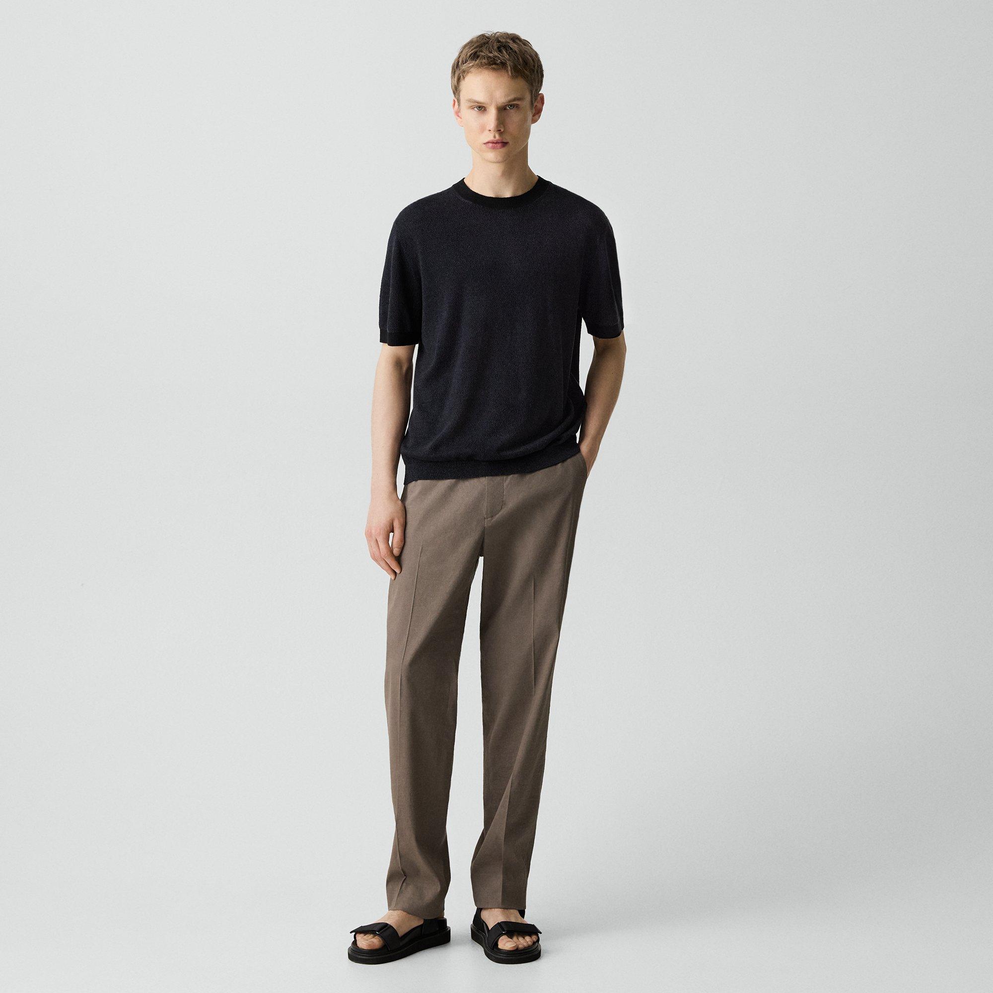 Crewneck Tee in Silk Linen