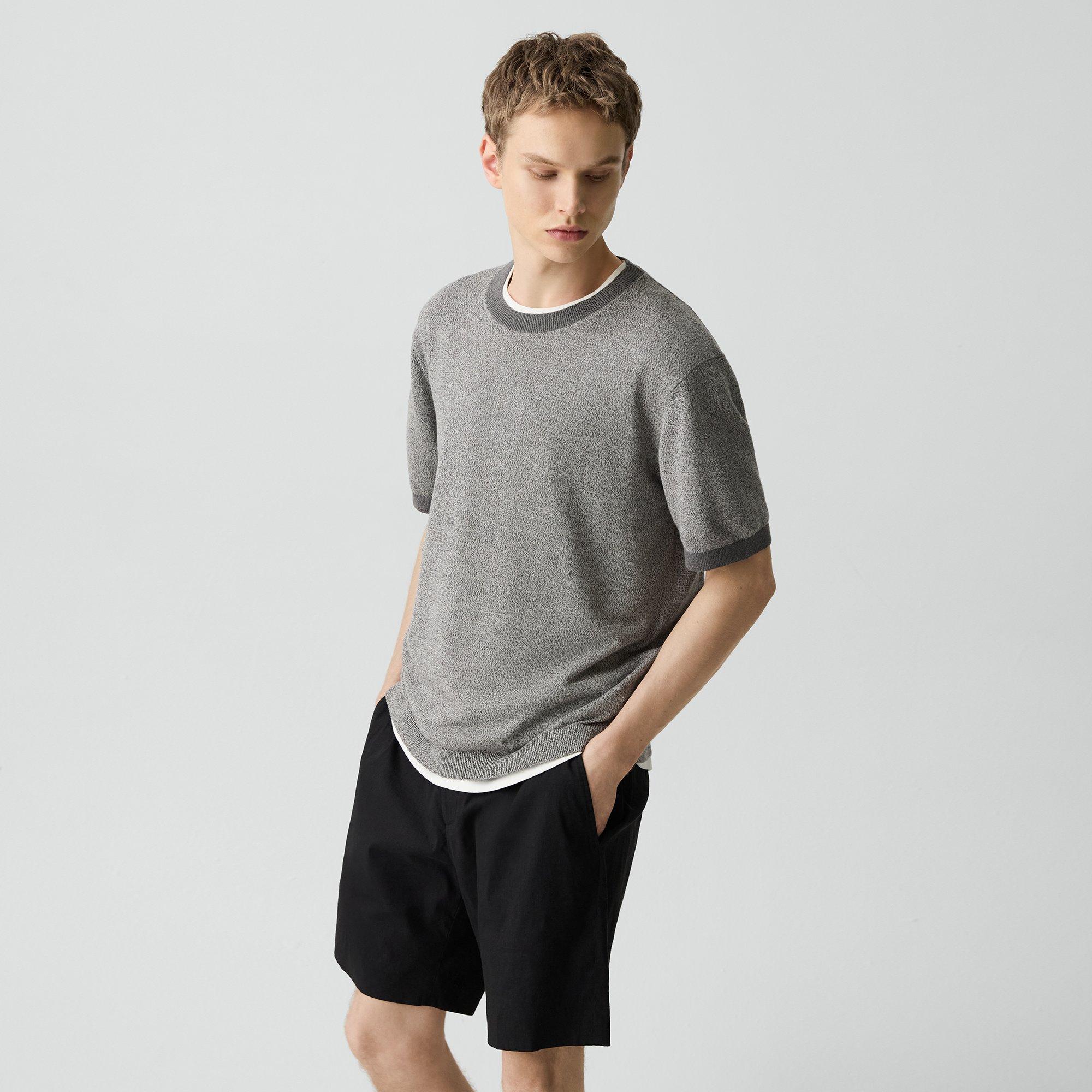 Crewneck Tee in Silk Linen