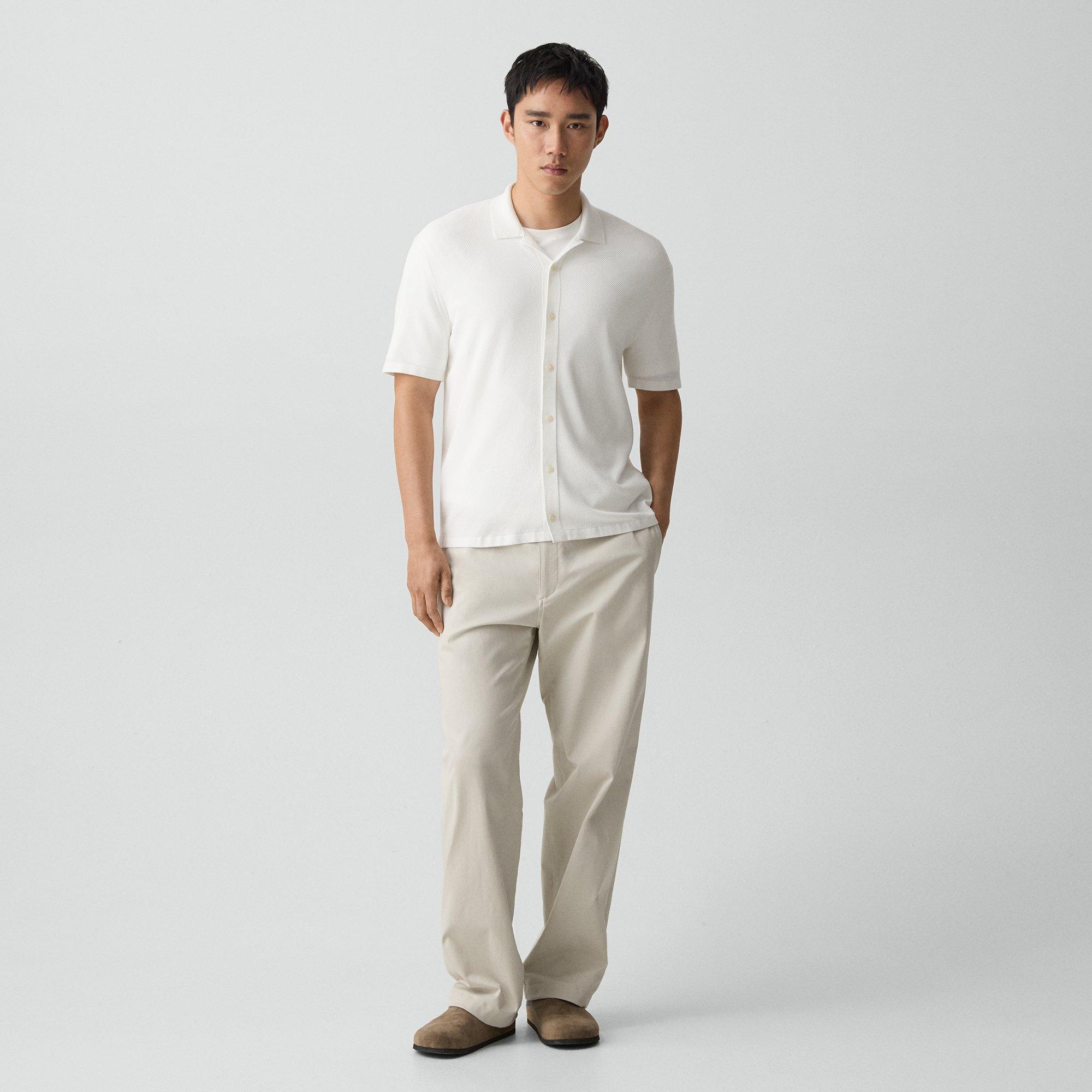 Short-Sleeve Button-Up Shirt in Light Bilen