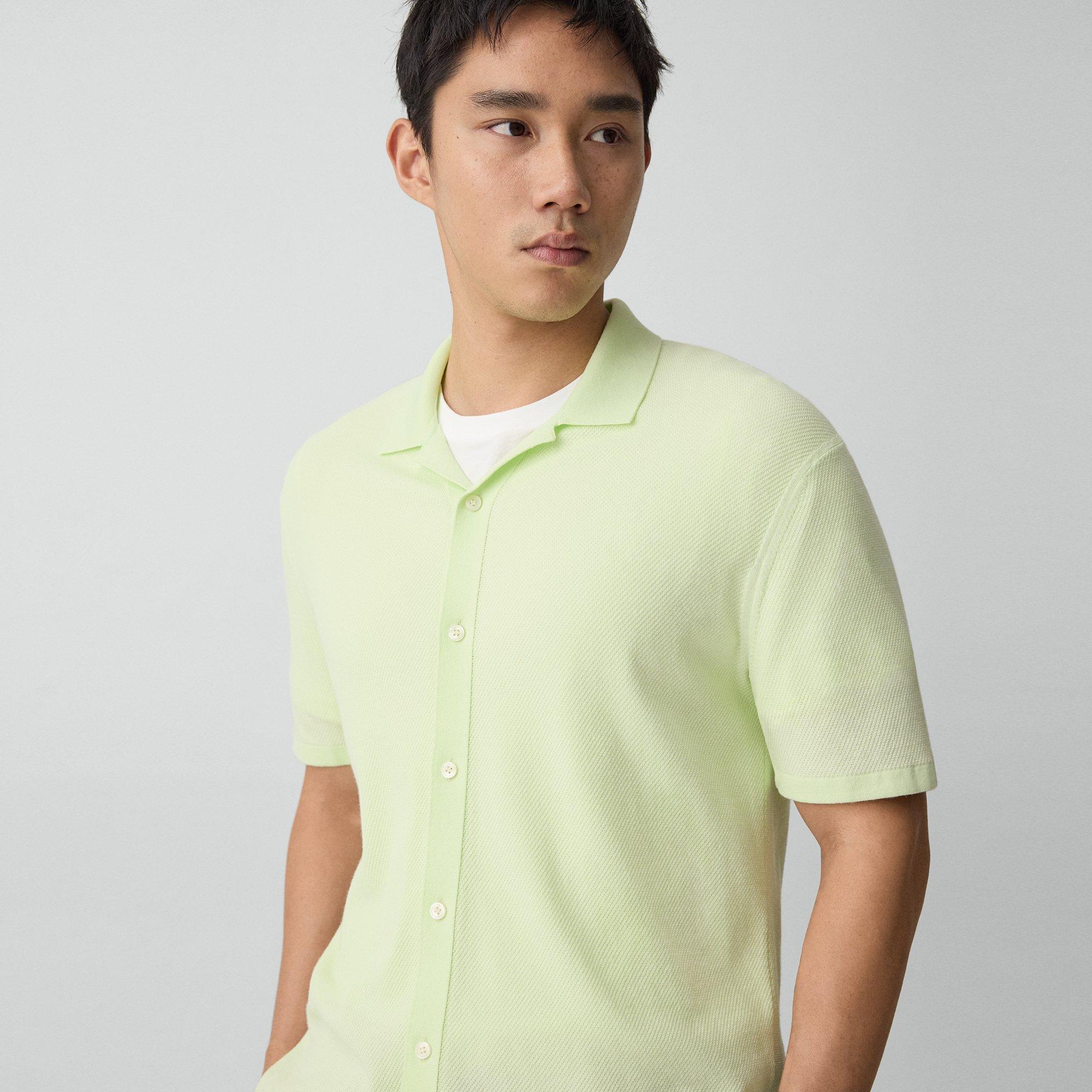 Short-Sleeve Button-Up Shirt in Light Bilen