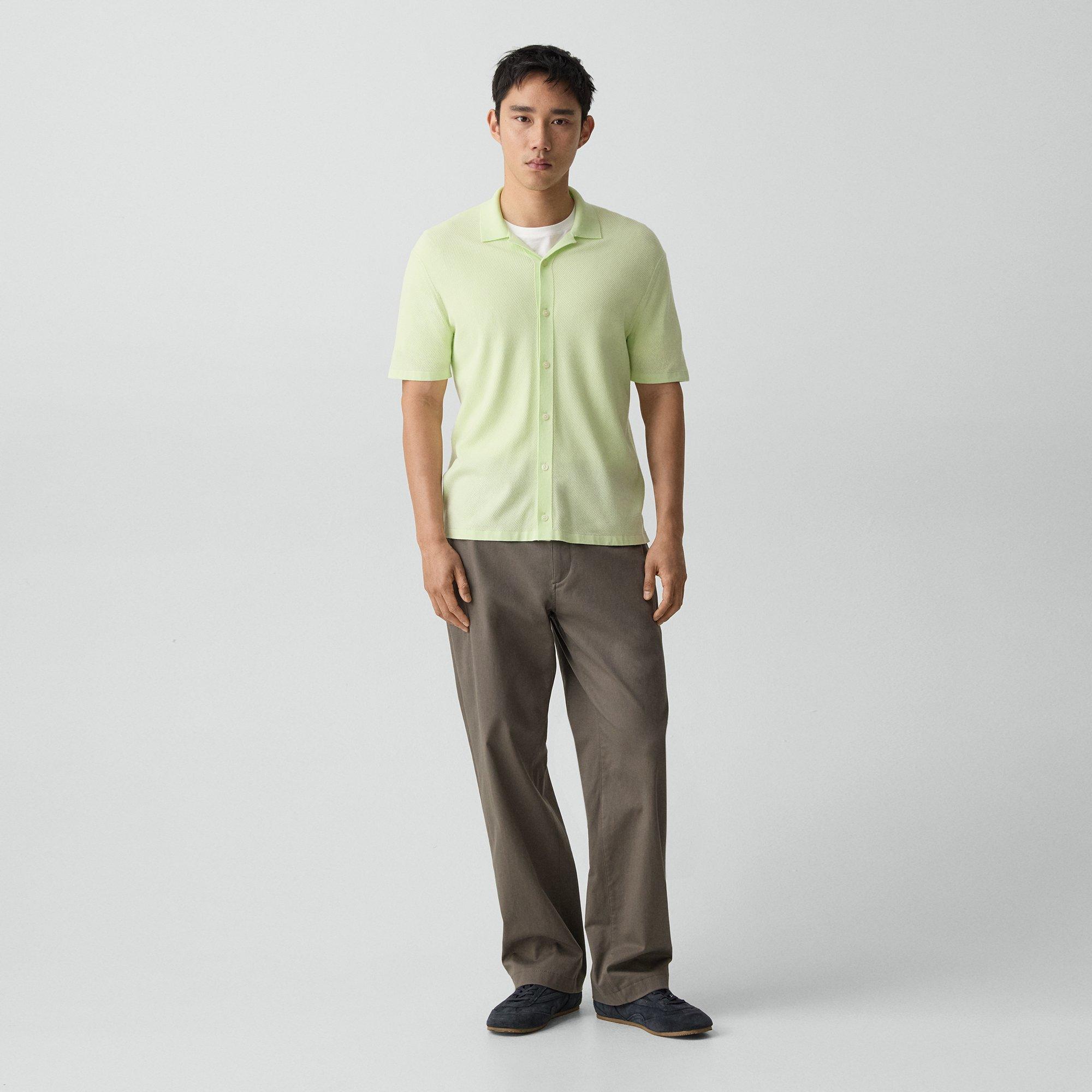 Short-Sleeve Button-Up Shirt in Light Bilen