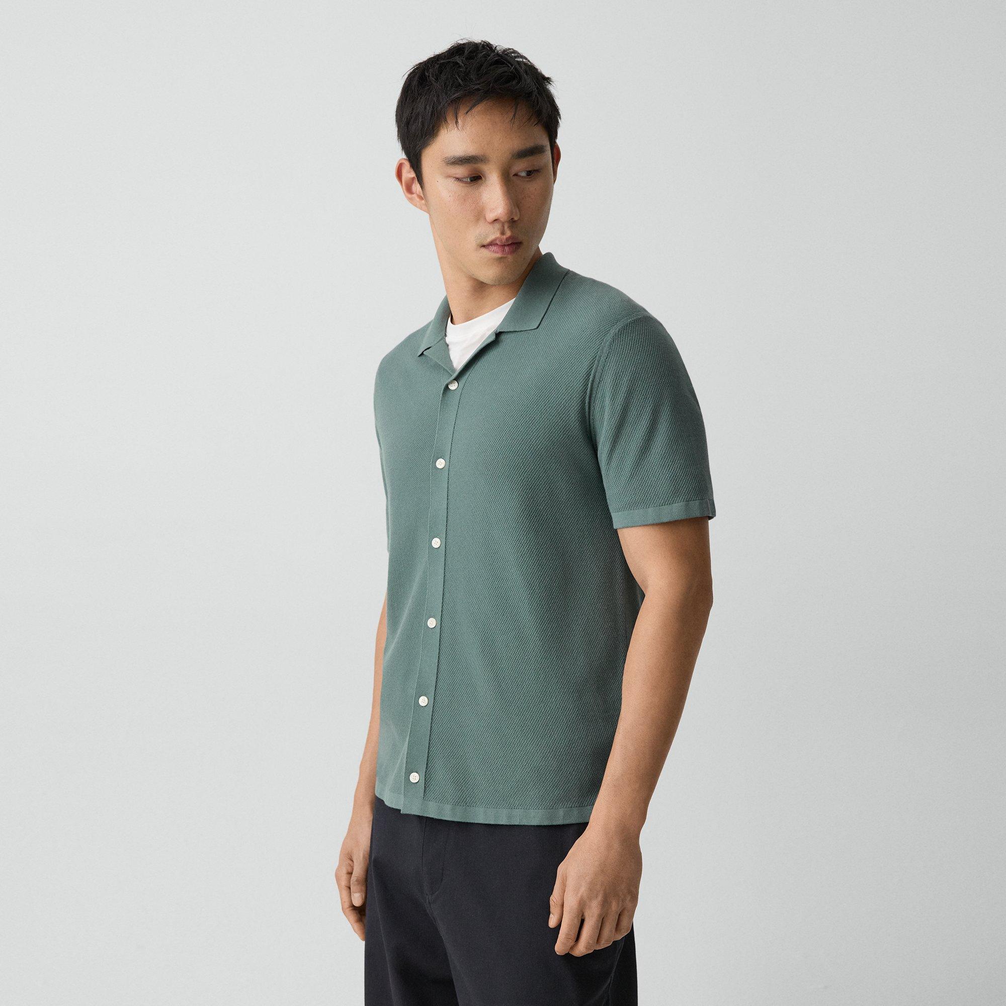 Short-Sleeve Button-Up Shirt in Light Bilen