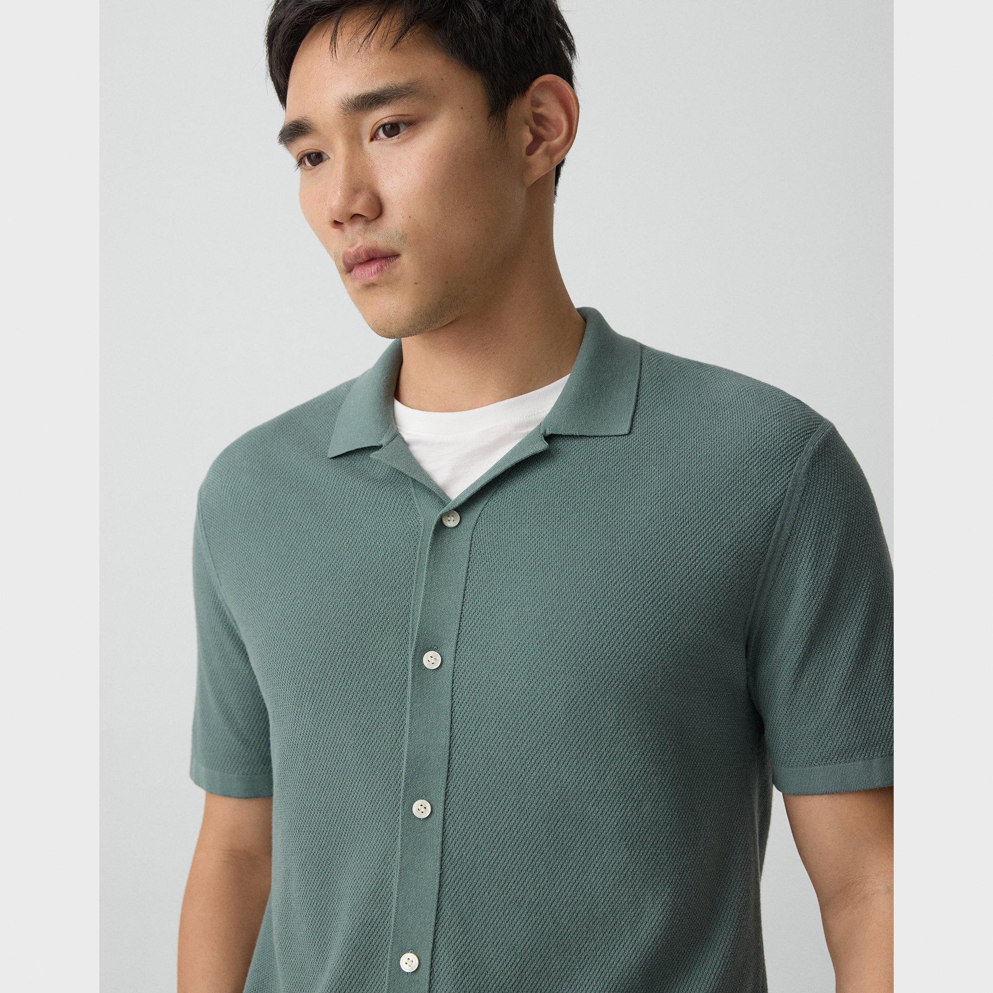 Short-Sleeve Button-Up Shirt in Light Bilen