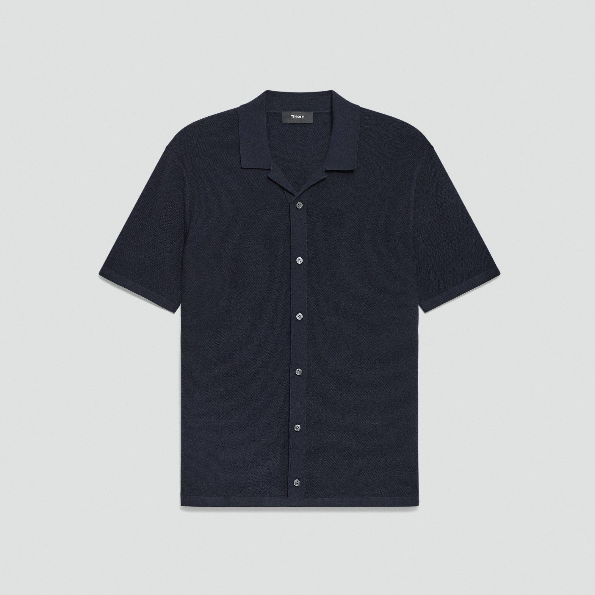 Short-Sleeve Button-Up Shirt in Light Bilen from Theory - $225