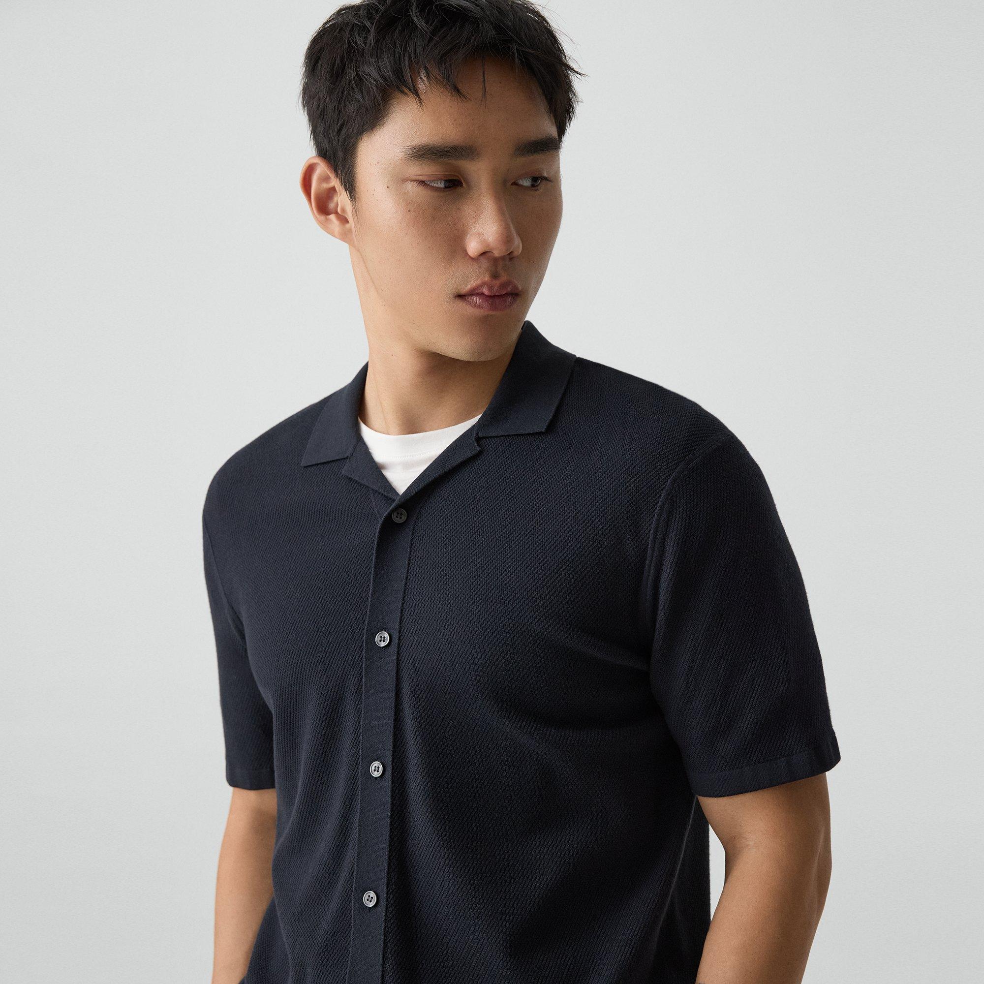 Short-Sleeve Button-Up Shirt in Light Bilen