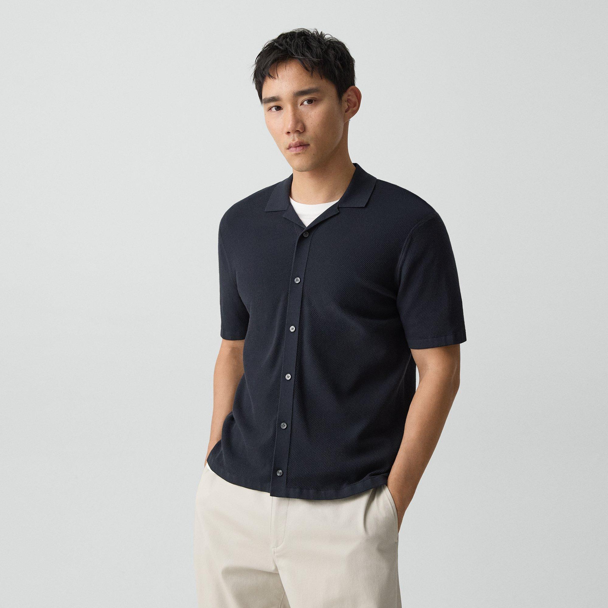 Short-Sleeve Button-Up Shirt in Light Bilen