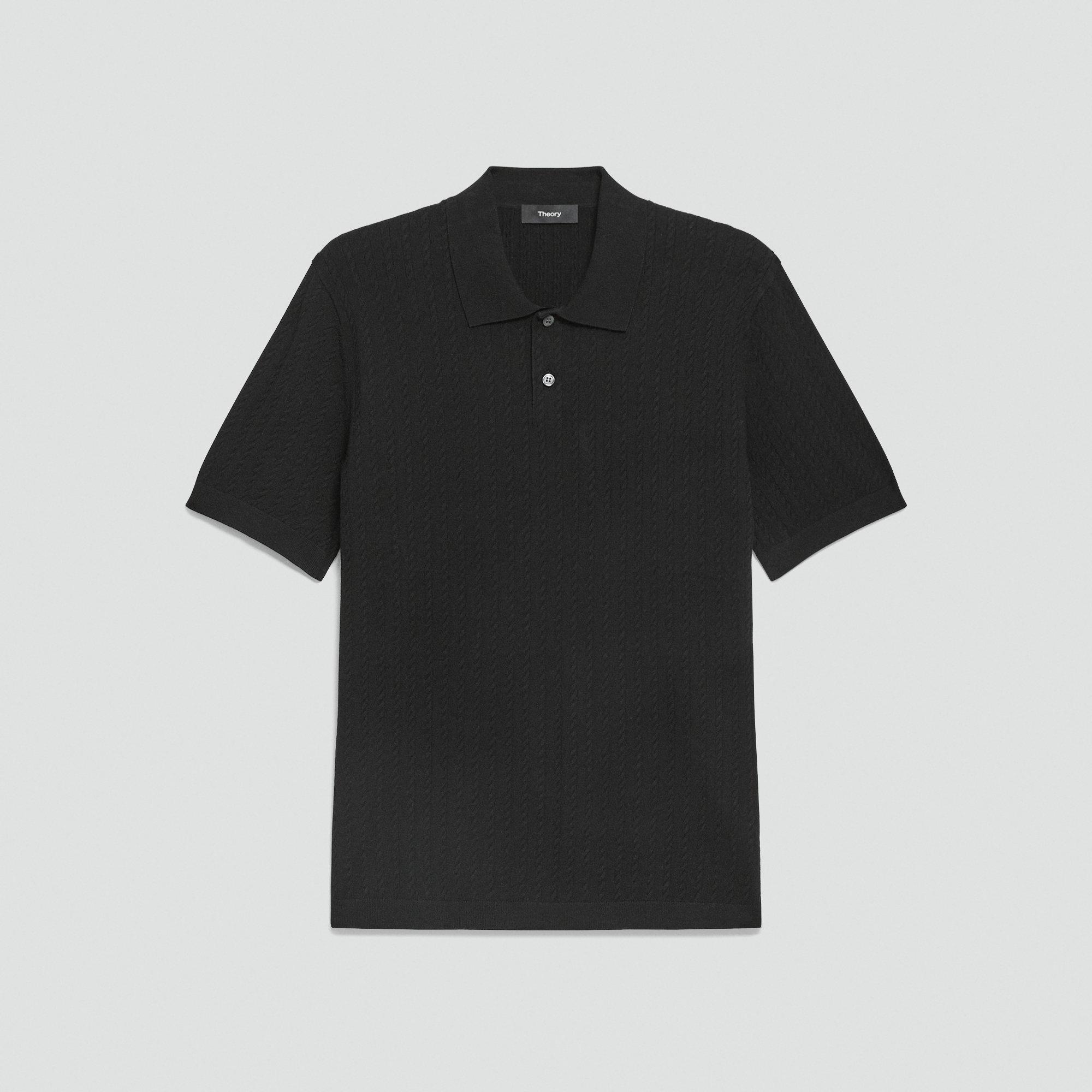 Soris Cable-Knit Polo Shirt in Light Bilen